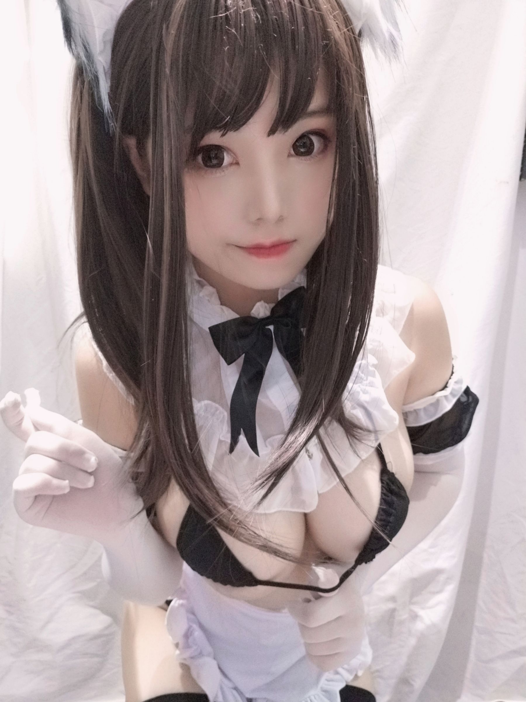 萌系小姐姐蜜汁猫裘 黑白女仆