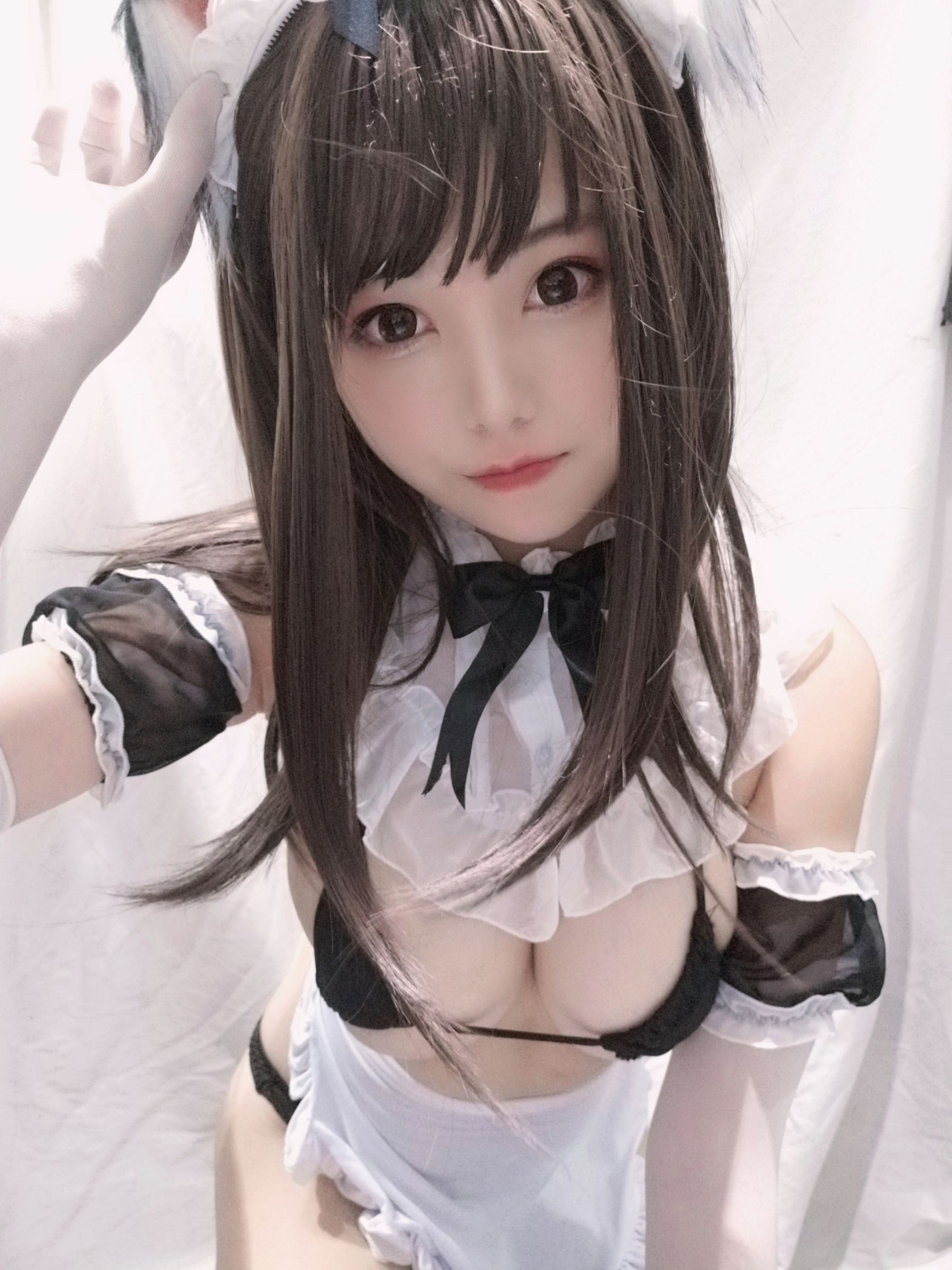 萌系小姐姐蜜汁猫裘 黑白女仆