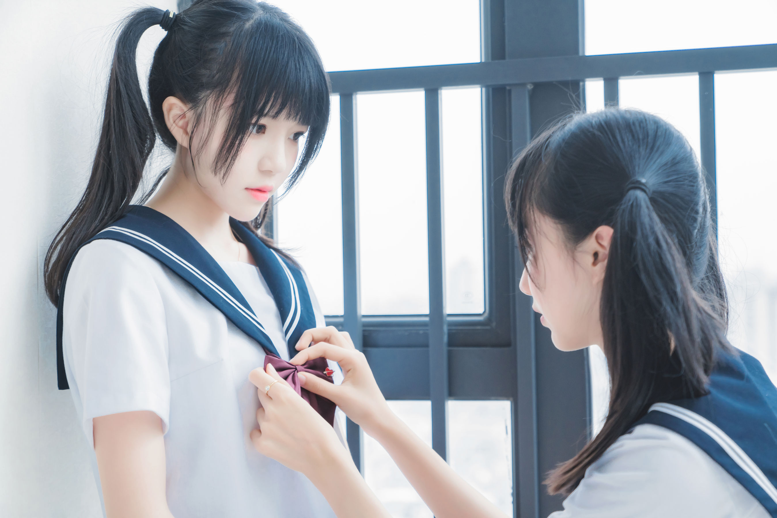 萌系小姐姐木绵绵OwO&桜桃喵 她(制服×制服)
