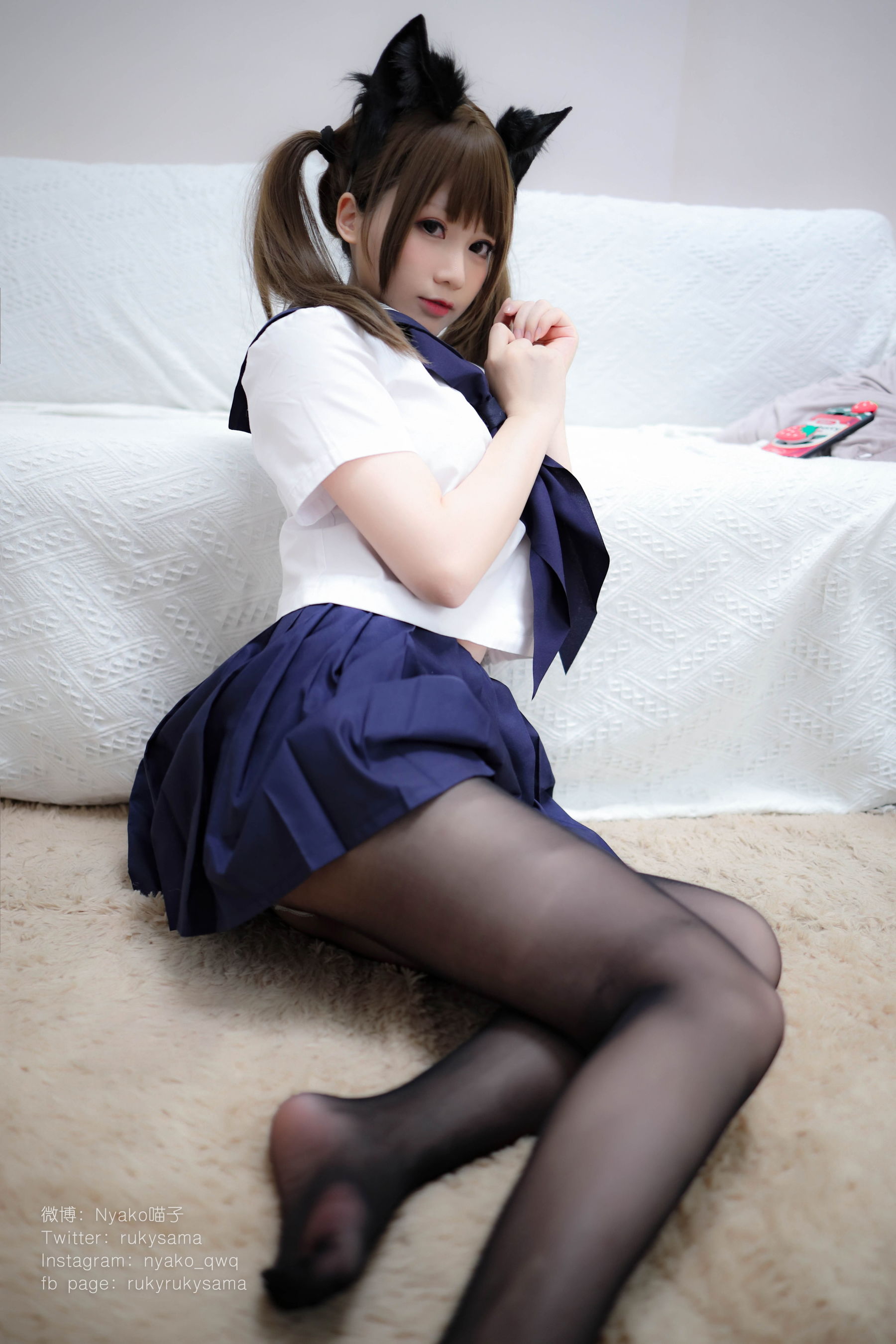 萌妹子Nyako喵子 黑丝水手服猫娘