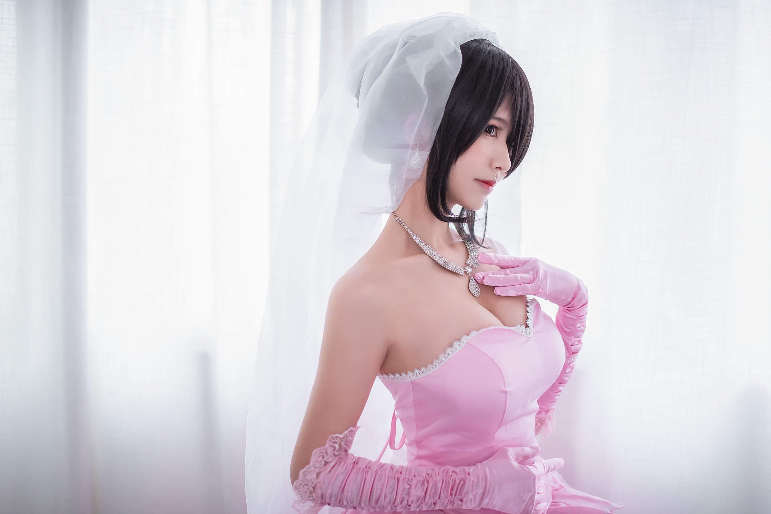 超人气Coser鳗鱼霏儿 狂三系列 婚纱