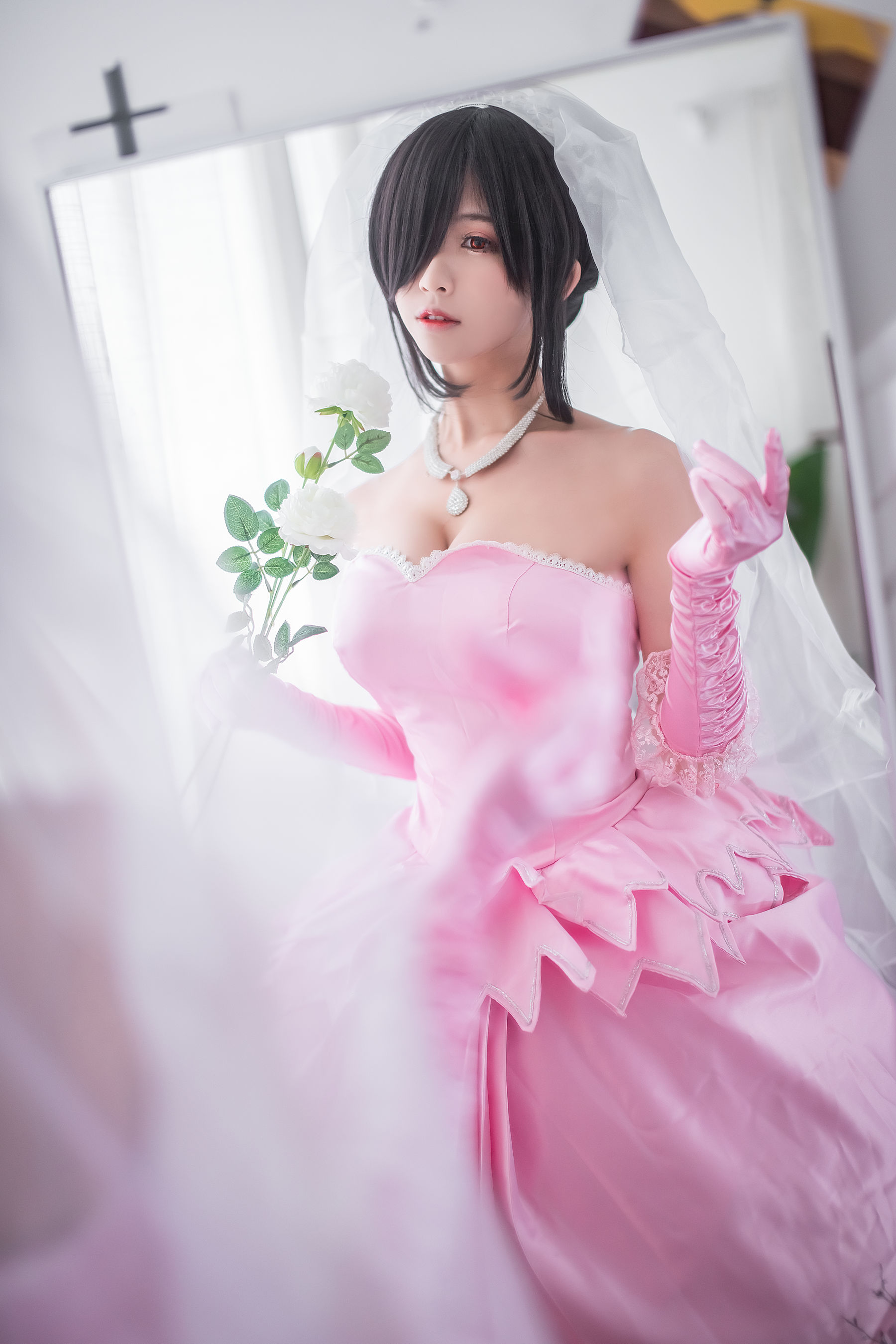 超人气Coser鳗鱼霏儿 狂三系列 婚纱