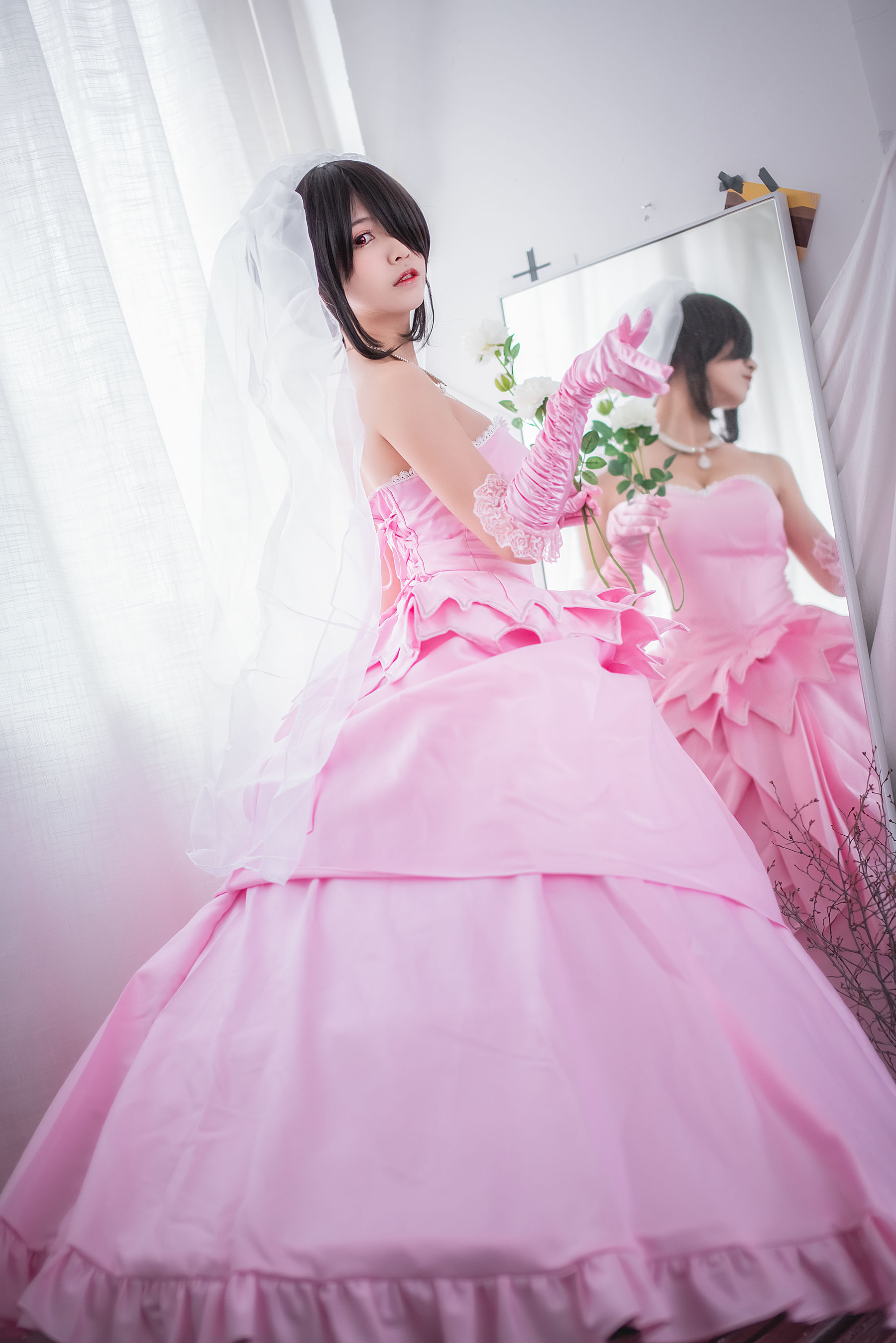 超人气Coser鳗鱼霏儿 狂三系列 婚纱