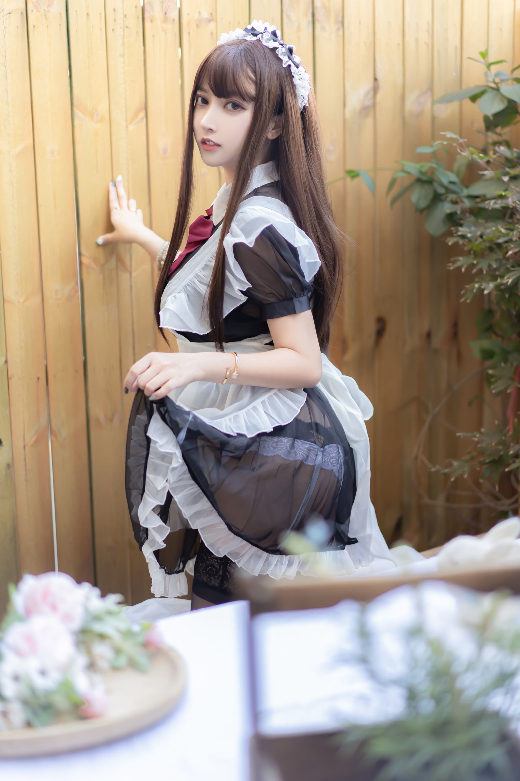 斗鱼米线线sama写真 透明女仆
