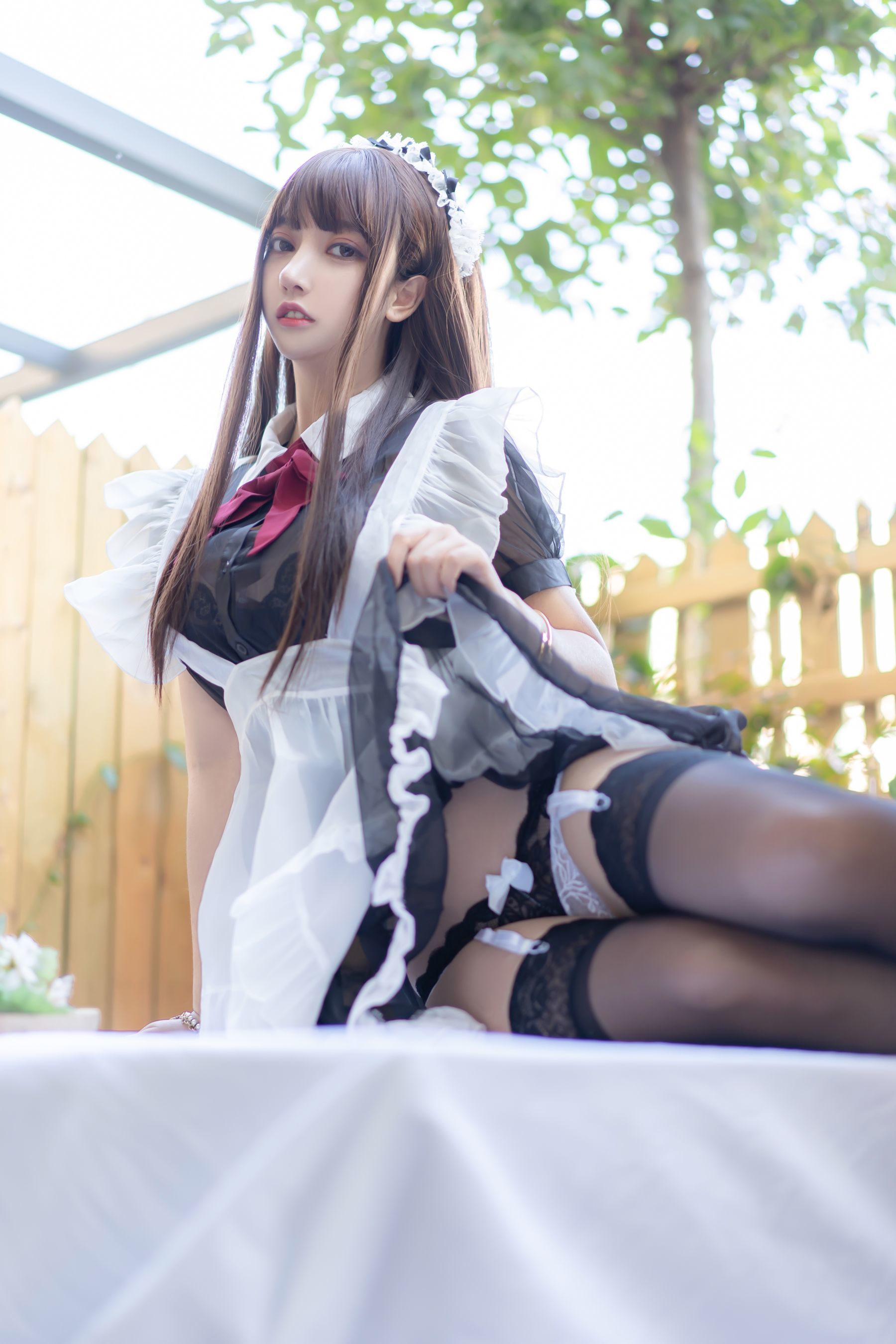 斗鱼米线线sama写真 透明女仆