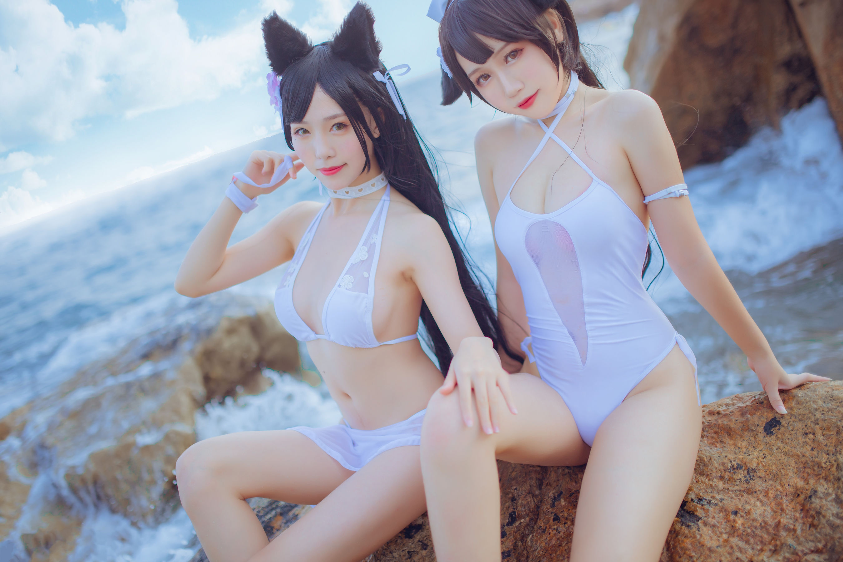抖娘-利世图集 抖娘×不呆猫 獒犬海边泳装