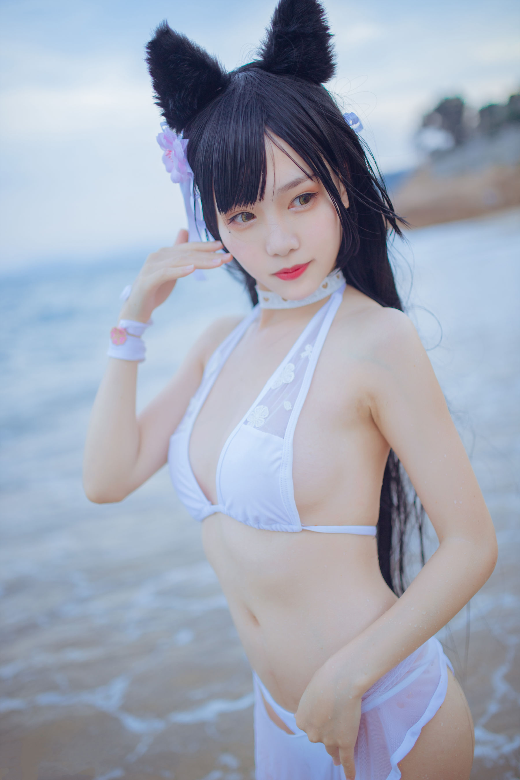 抖娘-利世图集 抖娘×不呆猫 獒犬海边泳装