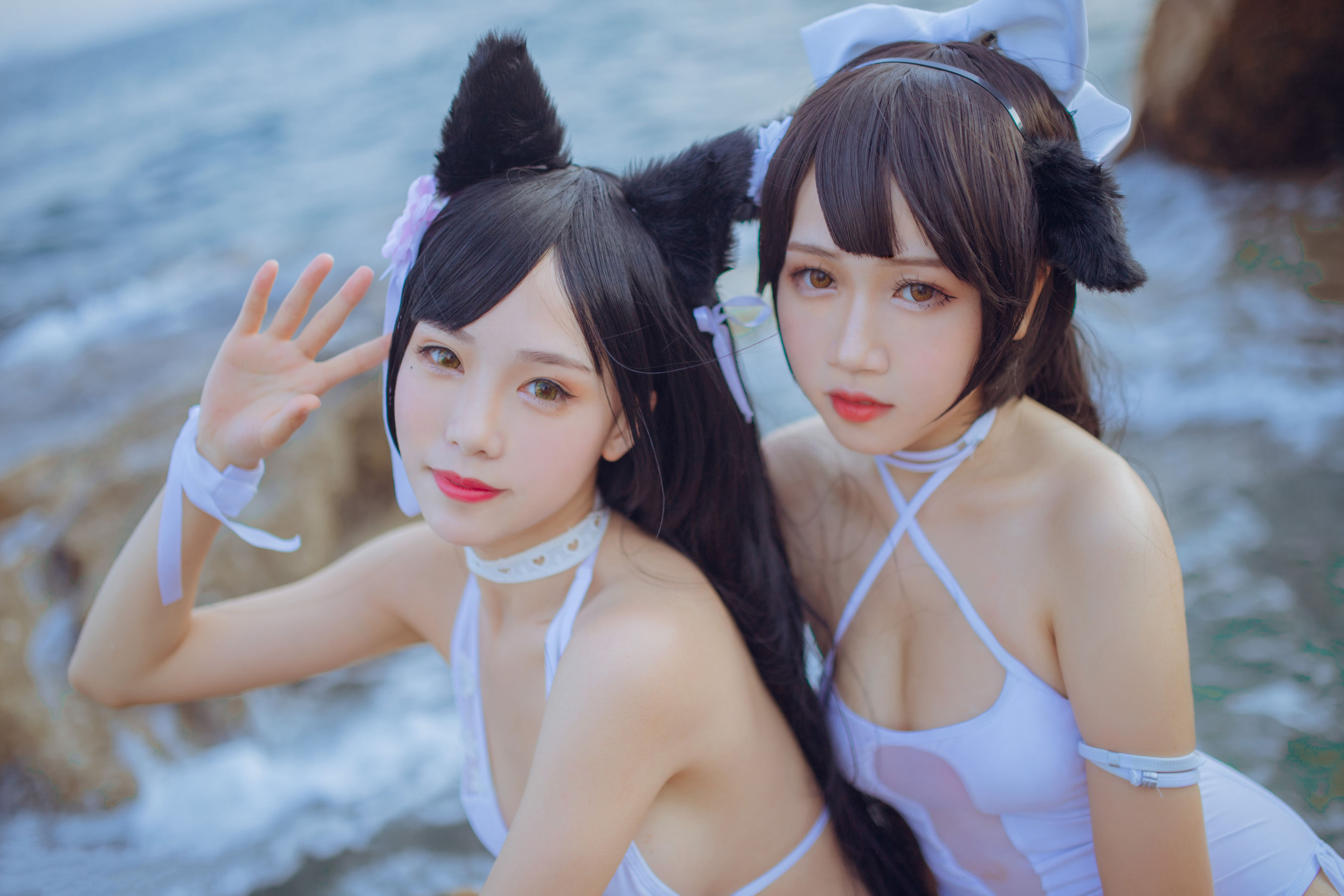 抖娘-利世图集 抖娘×不呆猫 獒犬海边泳装