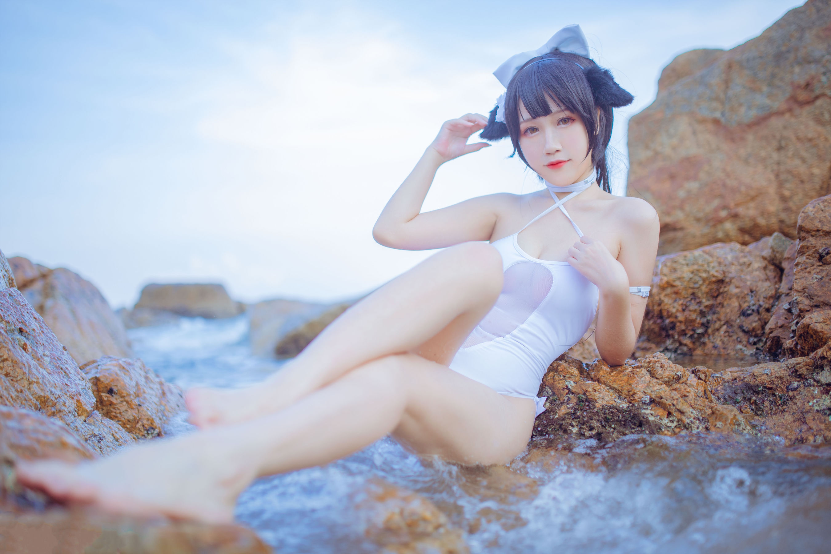 抖娘-利世图集 抖娘×不呆猫 獒犬海边泳装