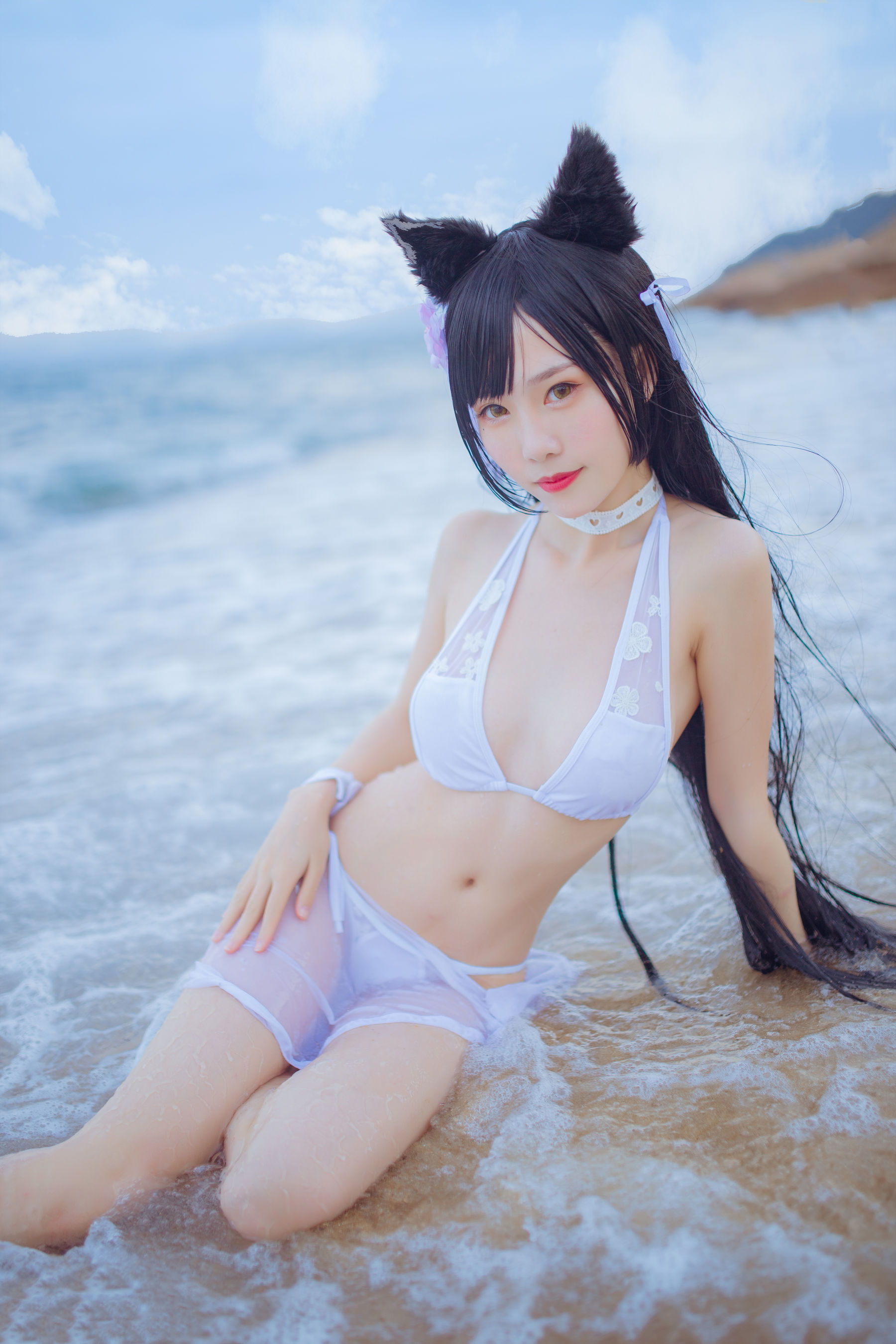抖娘-利世图集 抖娘×不呆猫 獒犬海边泳装