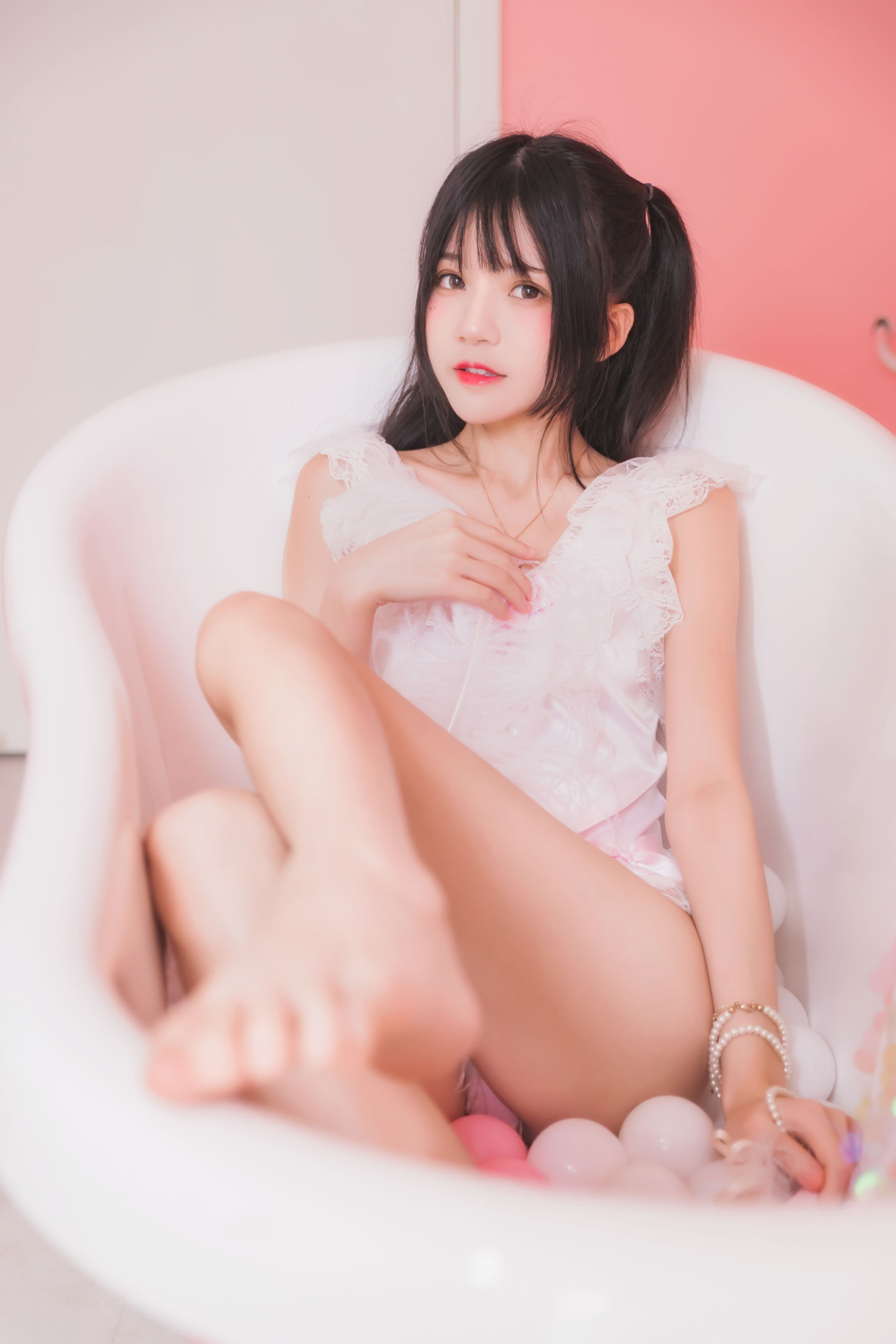 桜桃喵 冬眠系列 粉色浴缸