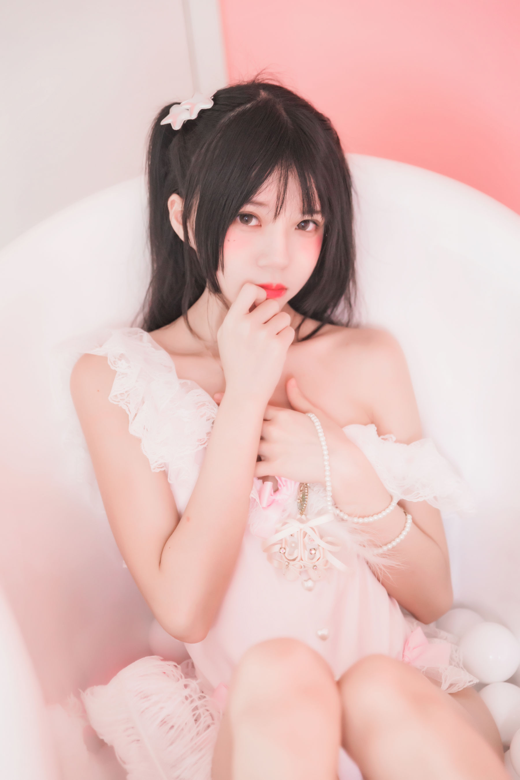 桜桃喵 冬眠系列 粉色浴缸