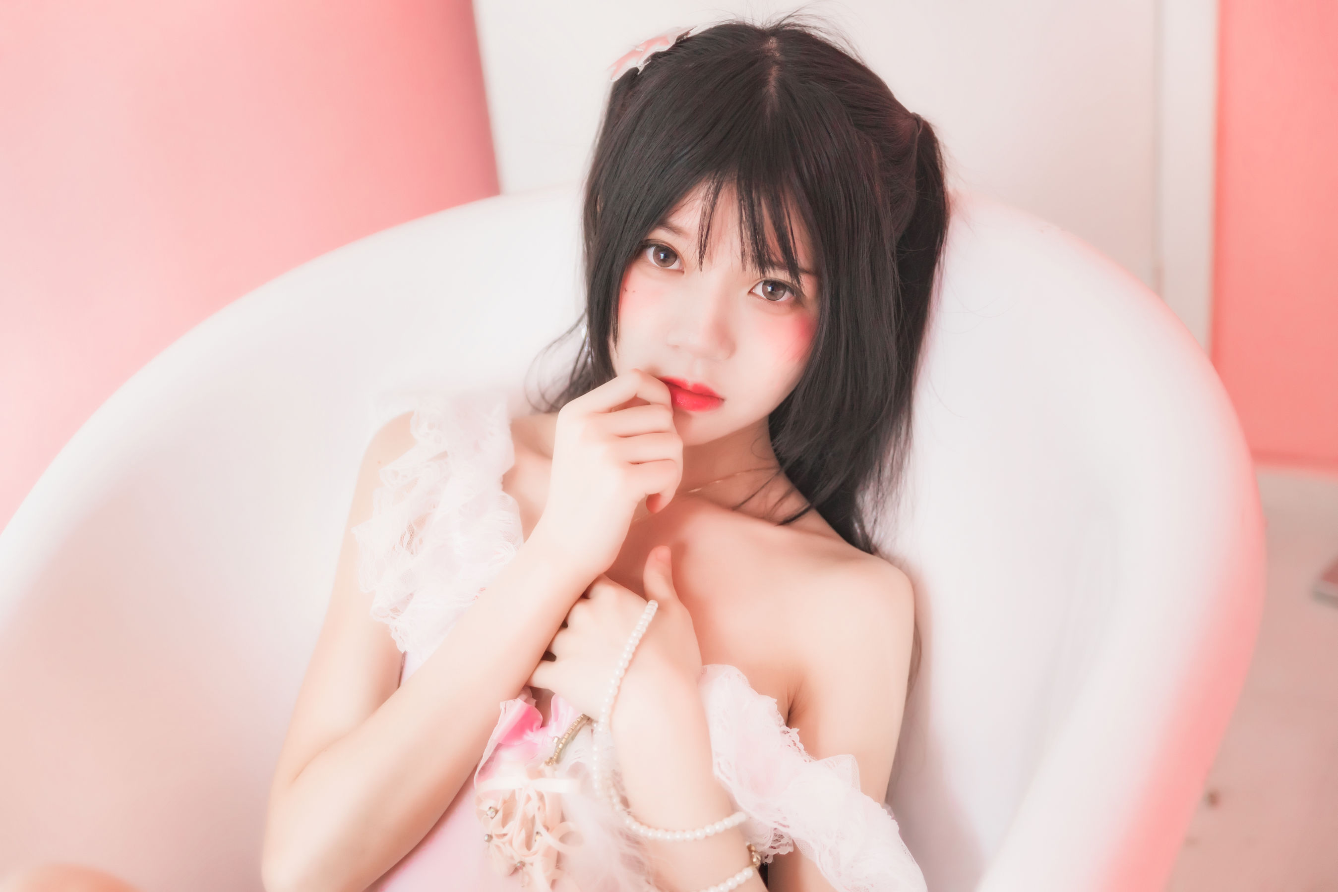 桜桃喵 冬眠系列 粉色浴缸