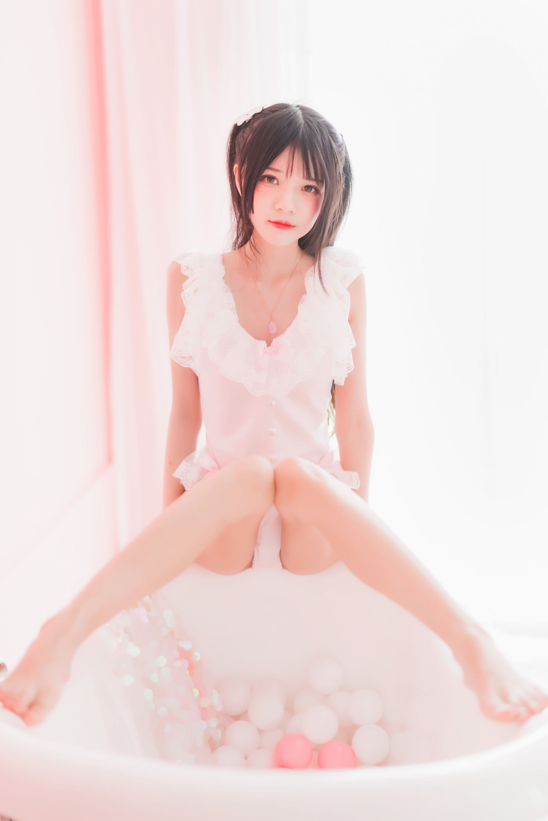 桜桃喵 冬眠系列 粉色浴缸