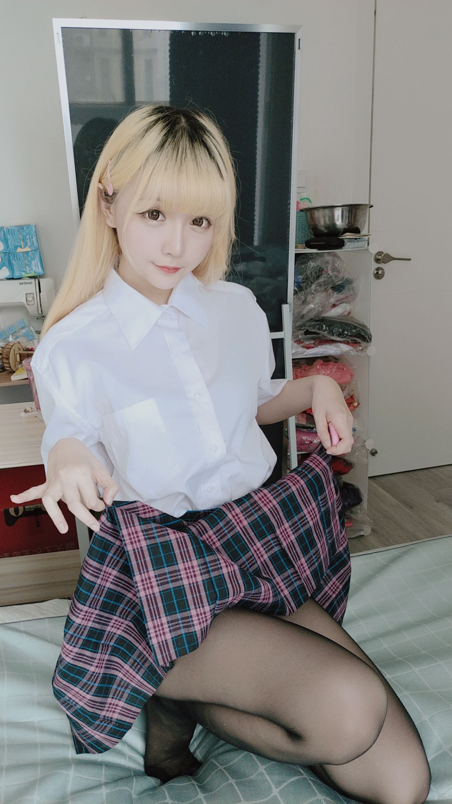 Coser小姐姐星之迟迟 jk格子裙