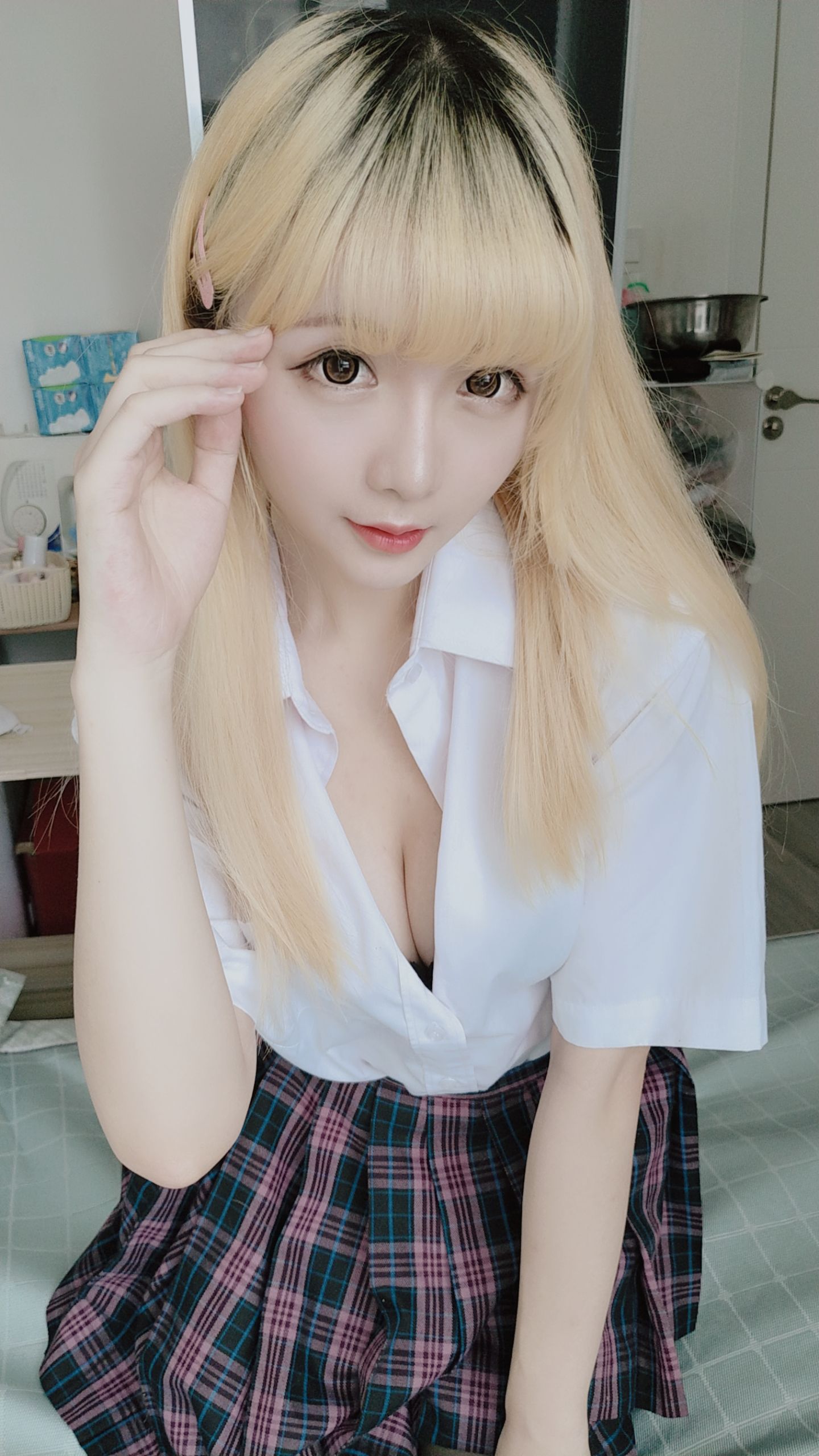Coser小姐姐星之迟迟 jk格子裙