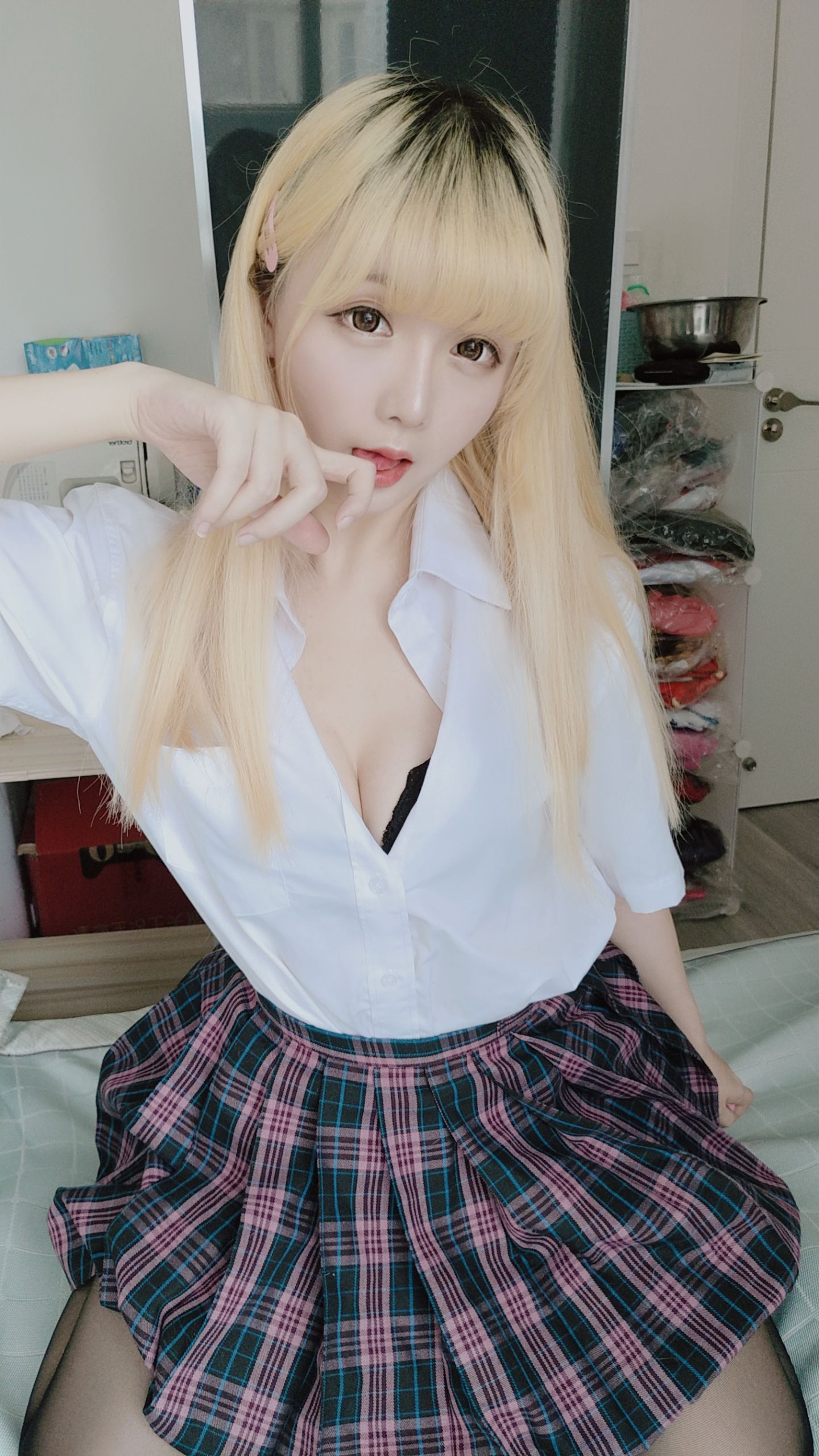 Coser小姐姐星之迟迟 jk格子裙
