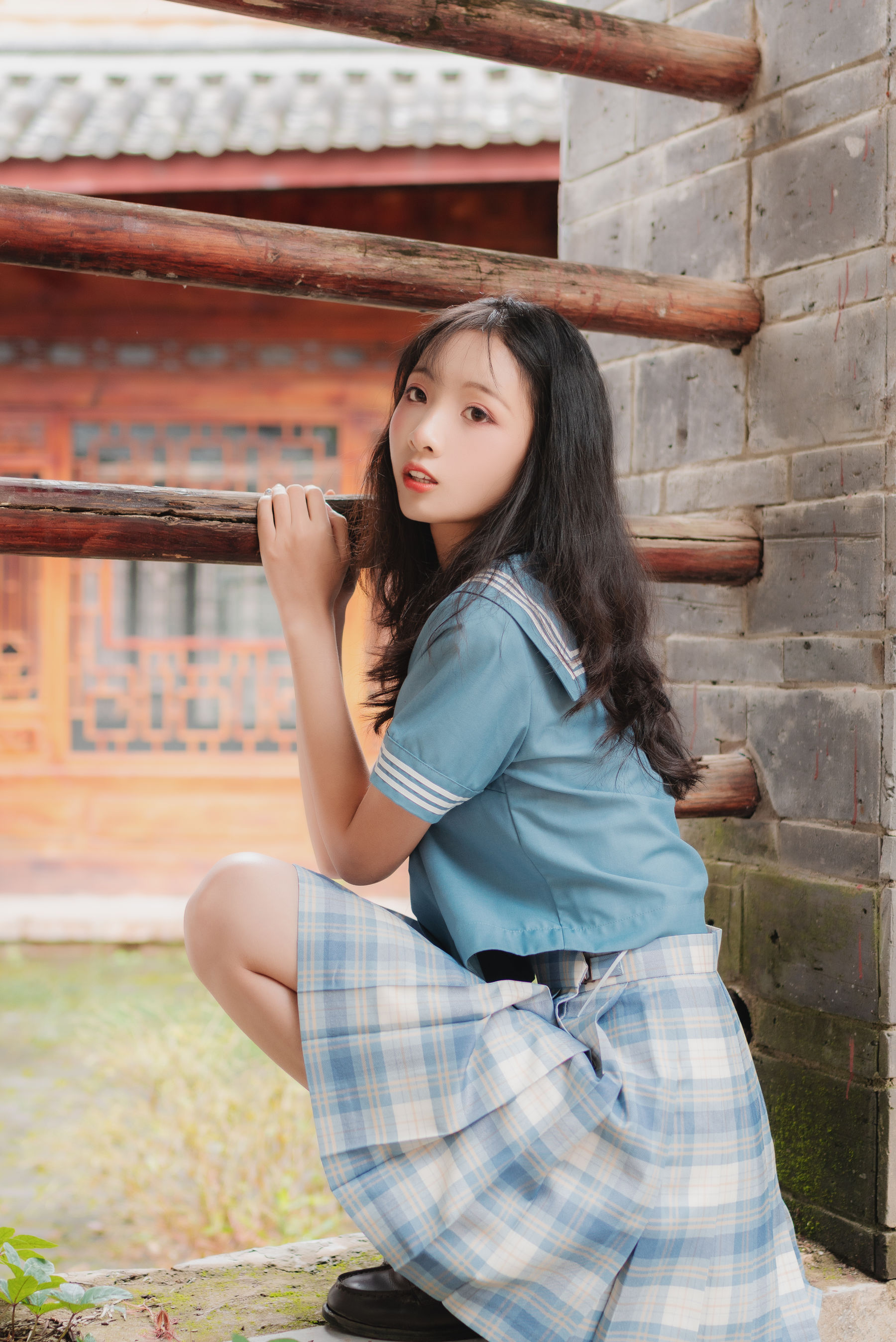 清纯妹子西瓜 丽江写真JK户外