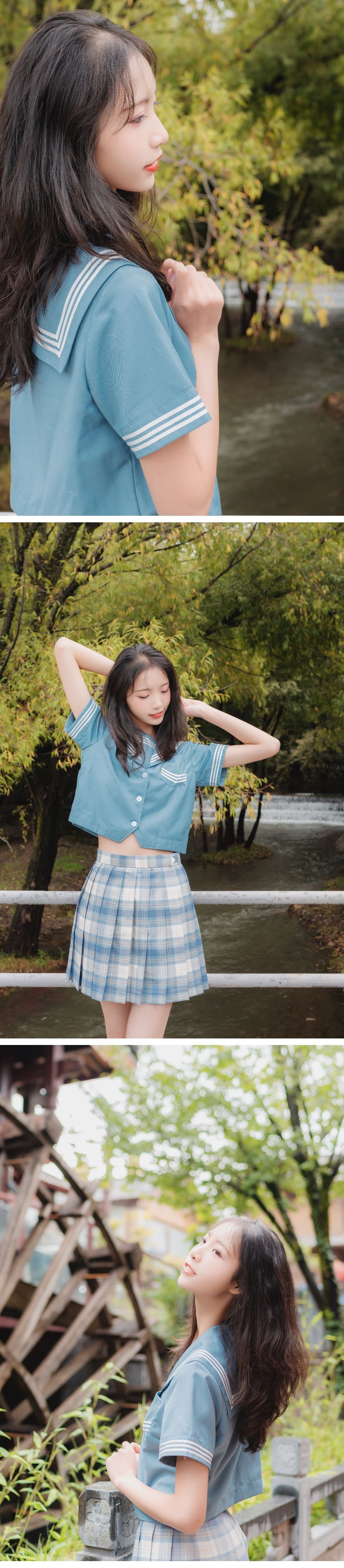 清纯妹子西瓜 丽江写真JK户外