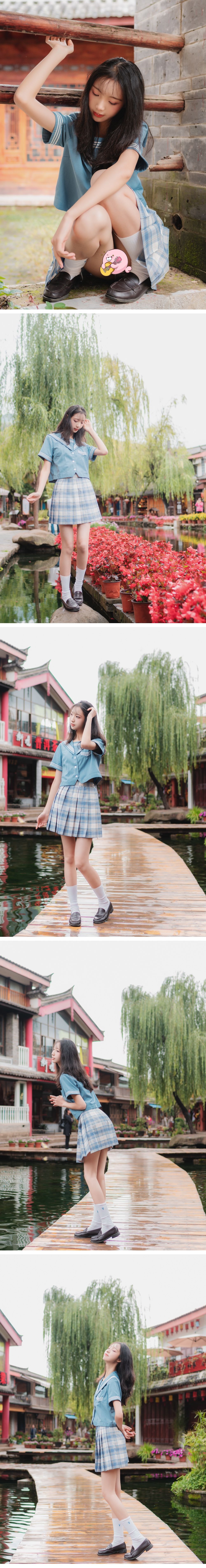 清纯妹子西瓜 丽江写真JK户外