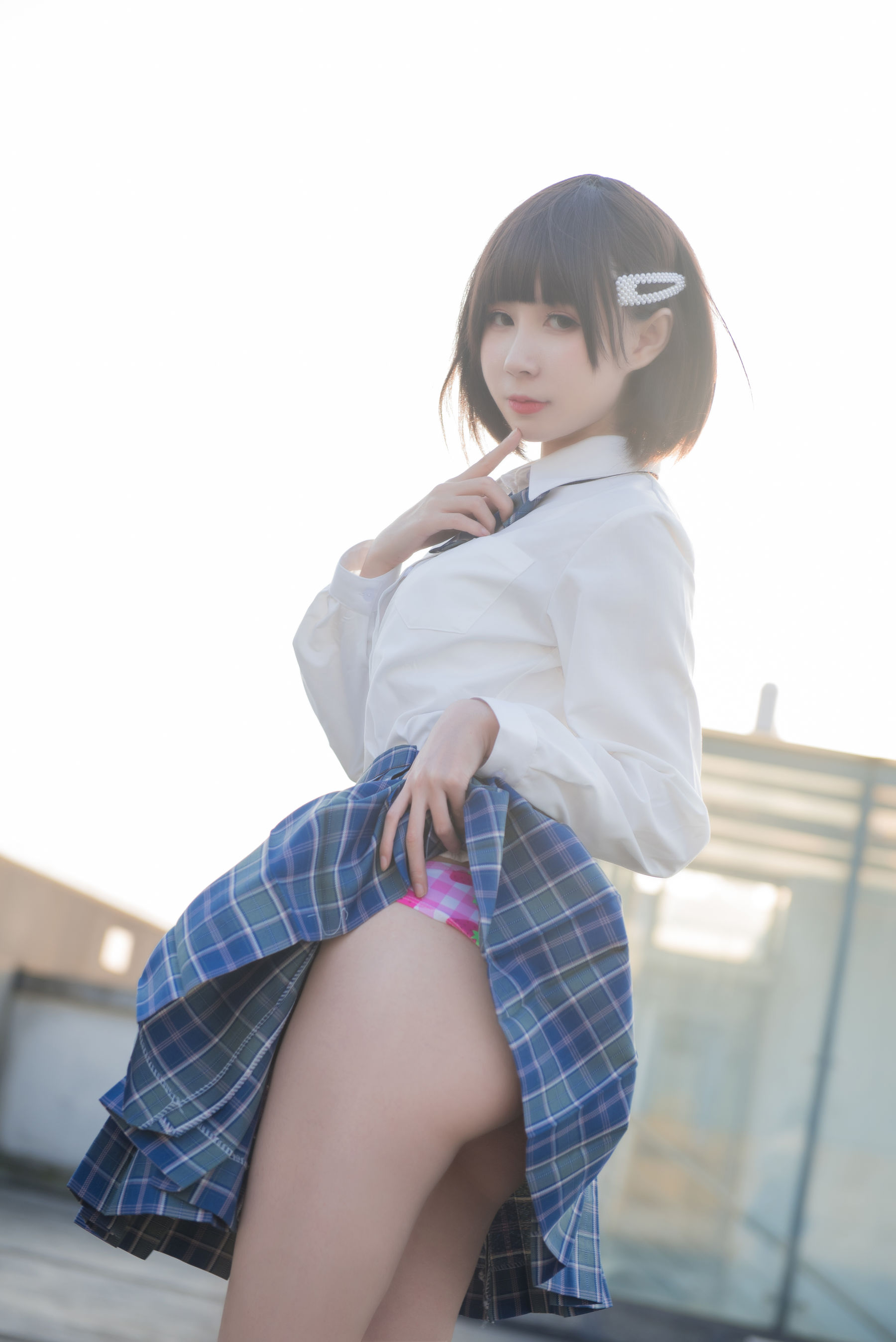 萌妹子南鸽 少女裙底