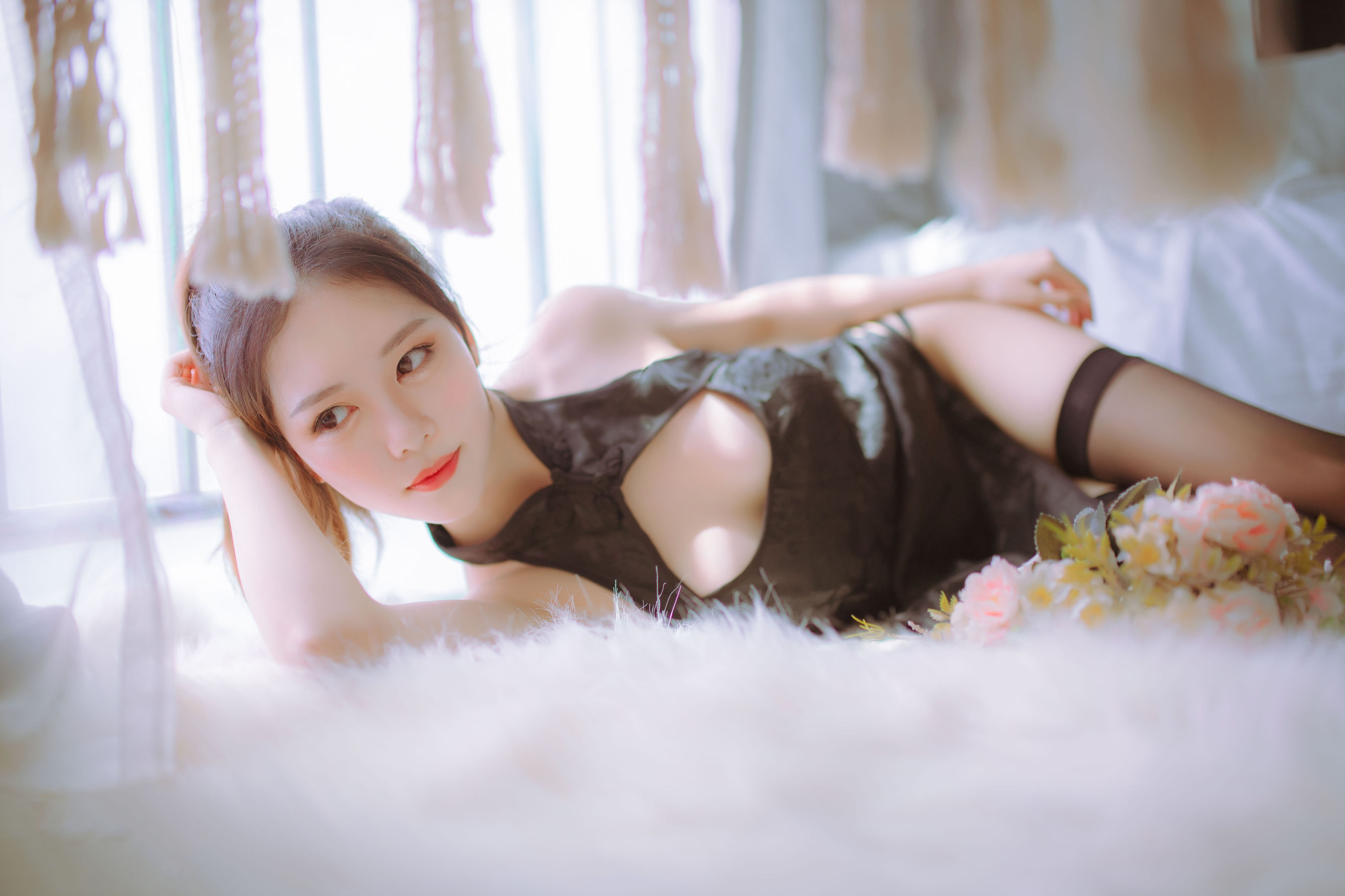 抖娘-利世图集 抖娘×不呆猫 黑白旗袍双子
