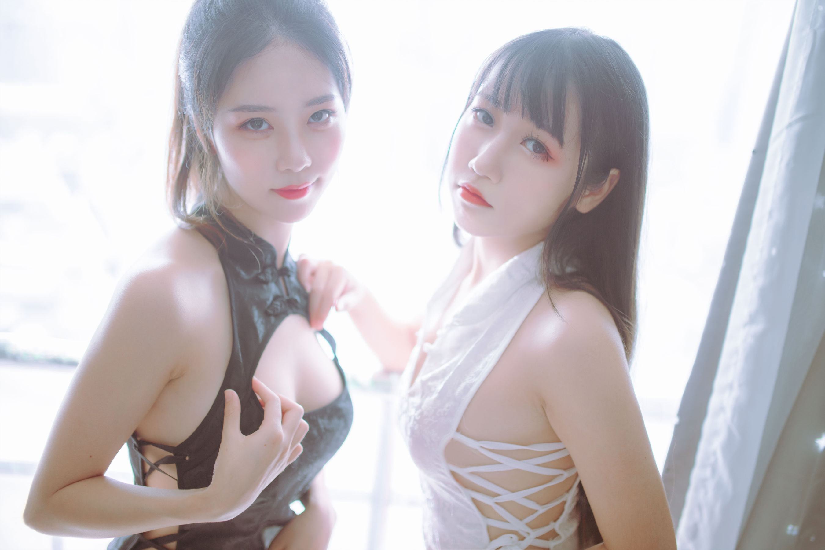 抖娘-利世图集 抖娘×不呆猫 黑白旗袍双子