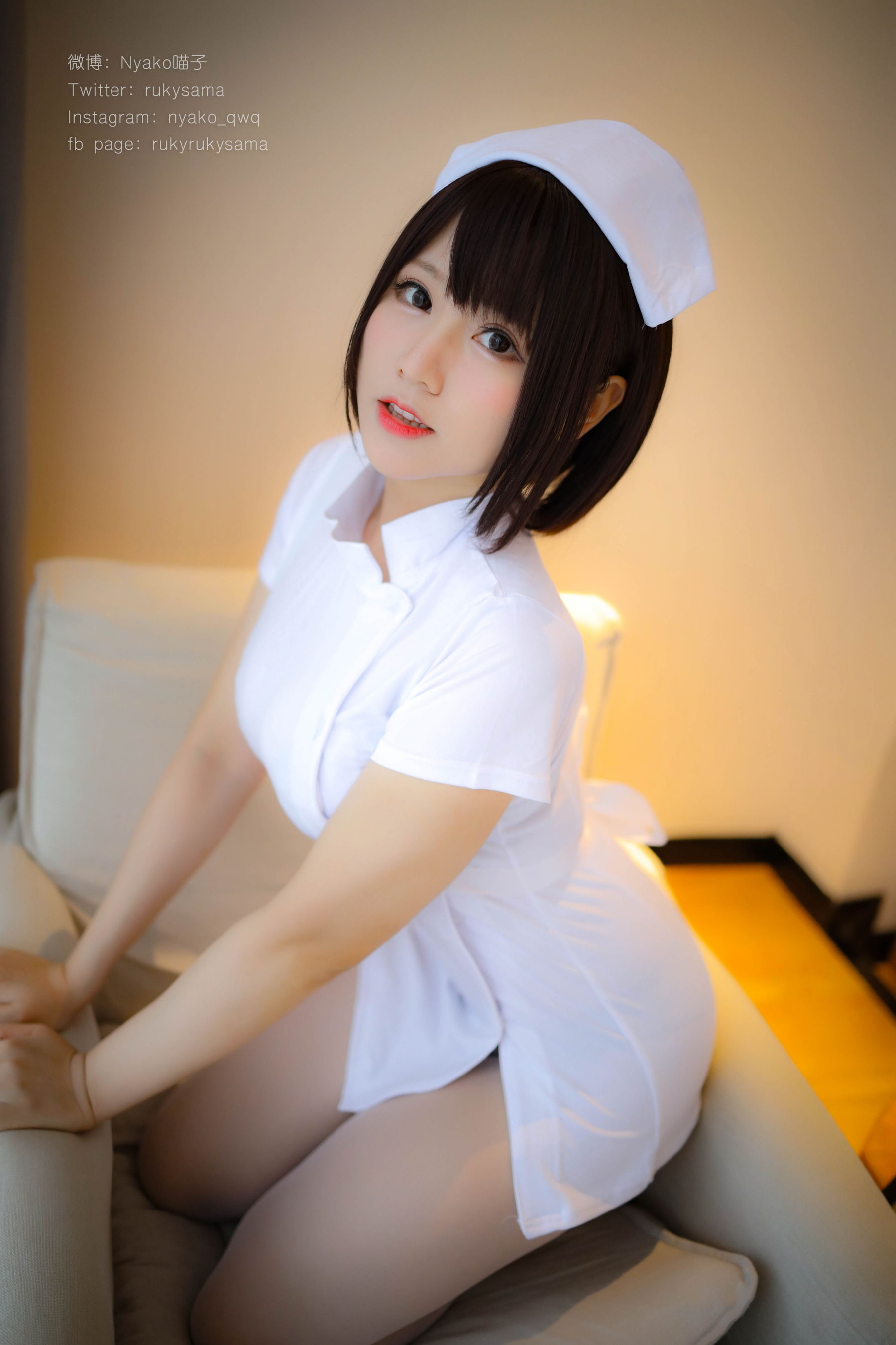 萌妹子Nyako喵子 白丝护士服
