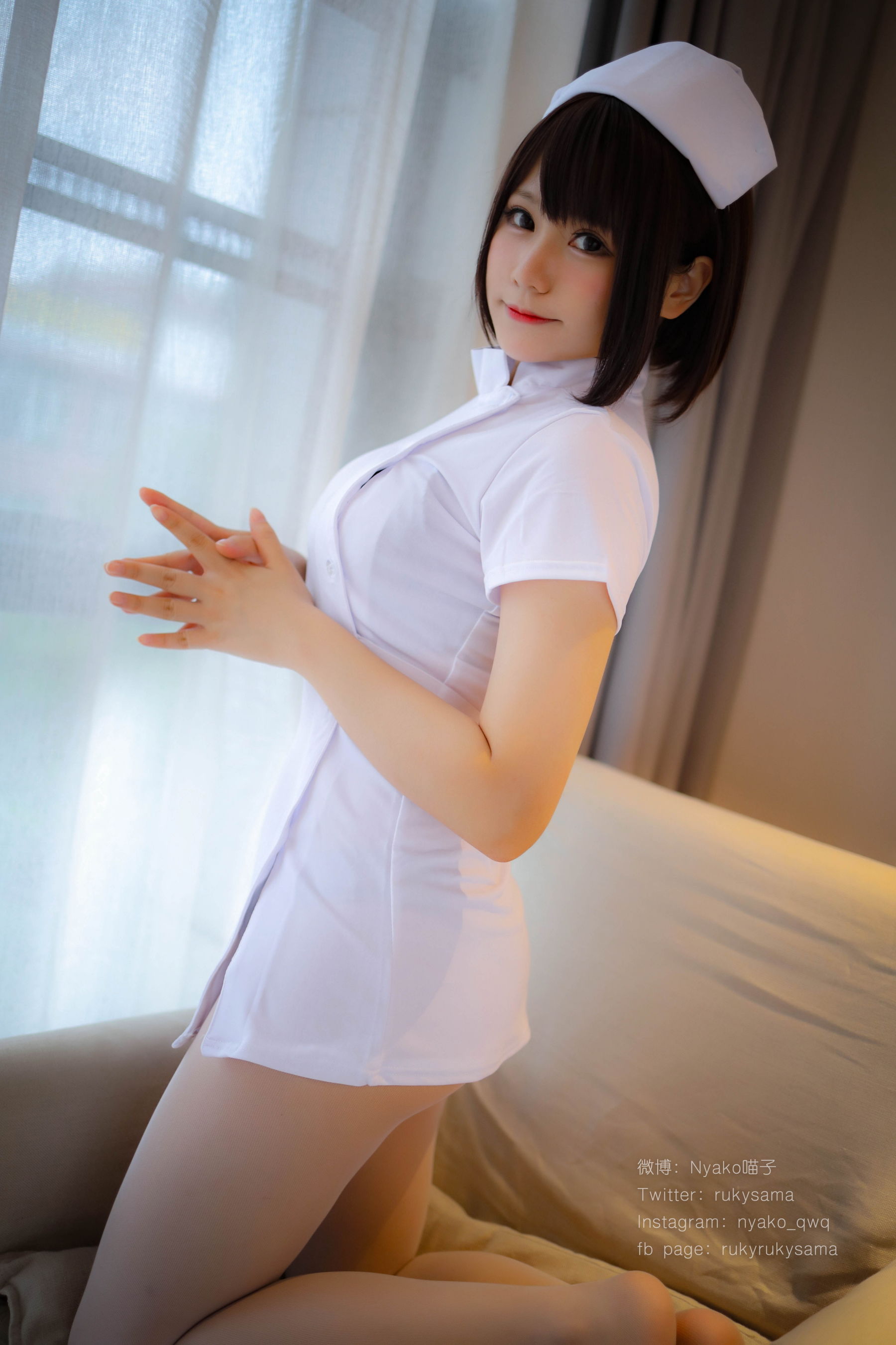 萌妹子Nyako喵子 白丝护士服