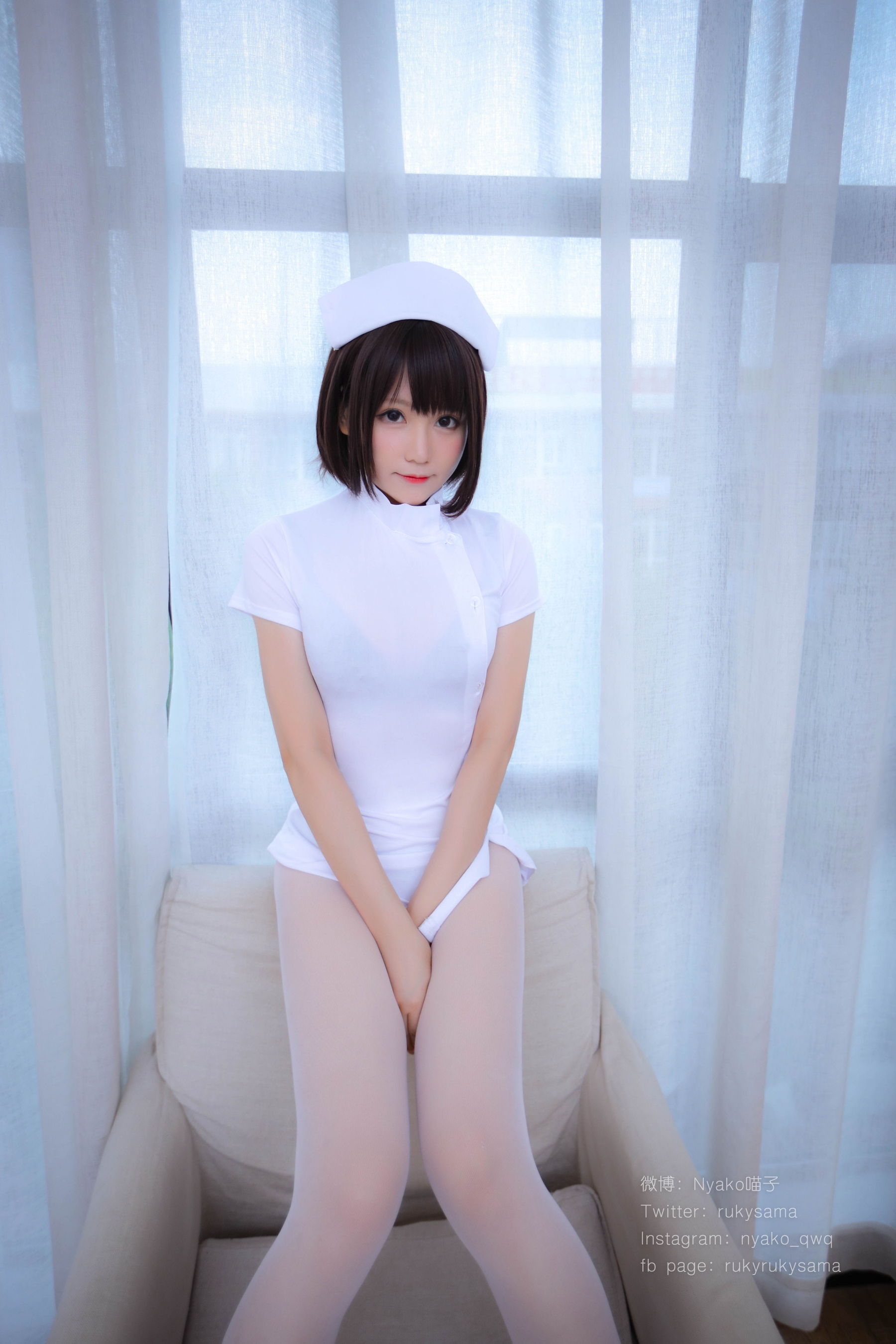 萌妹子Nyako喵子 白丝护士服
