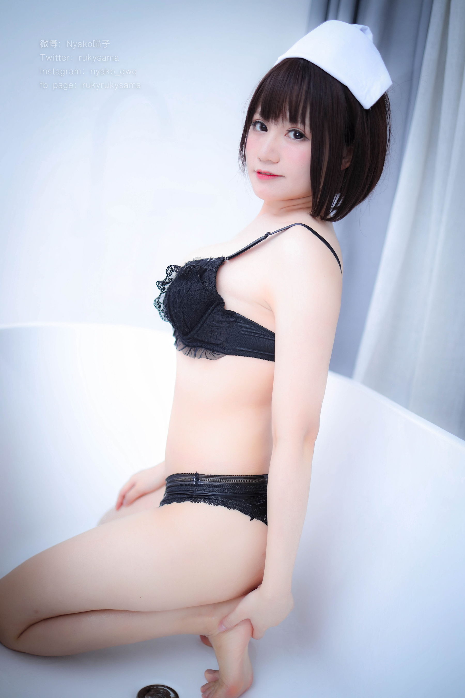 萌妹子Nyako喵子 白丝护士服