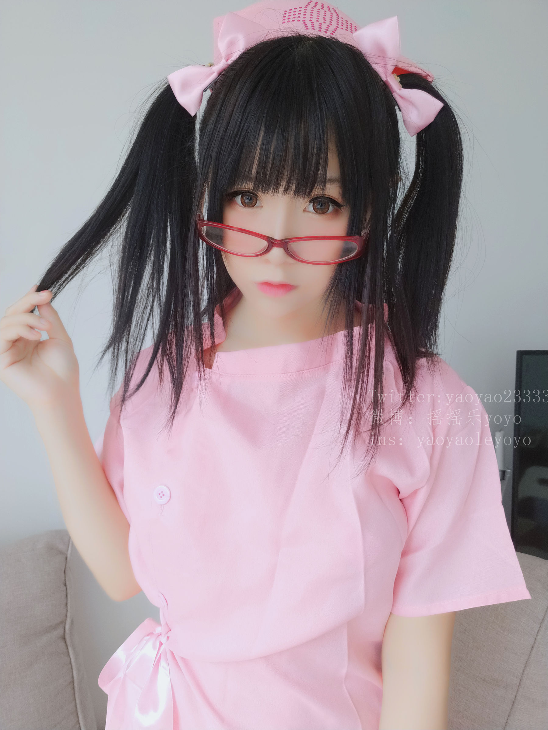 萌妹子Coser摇摇乐yoyo 可爱粉色护士