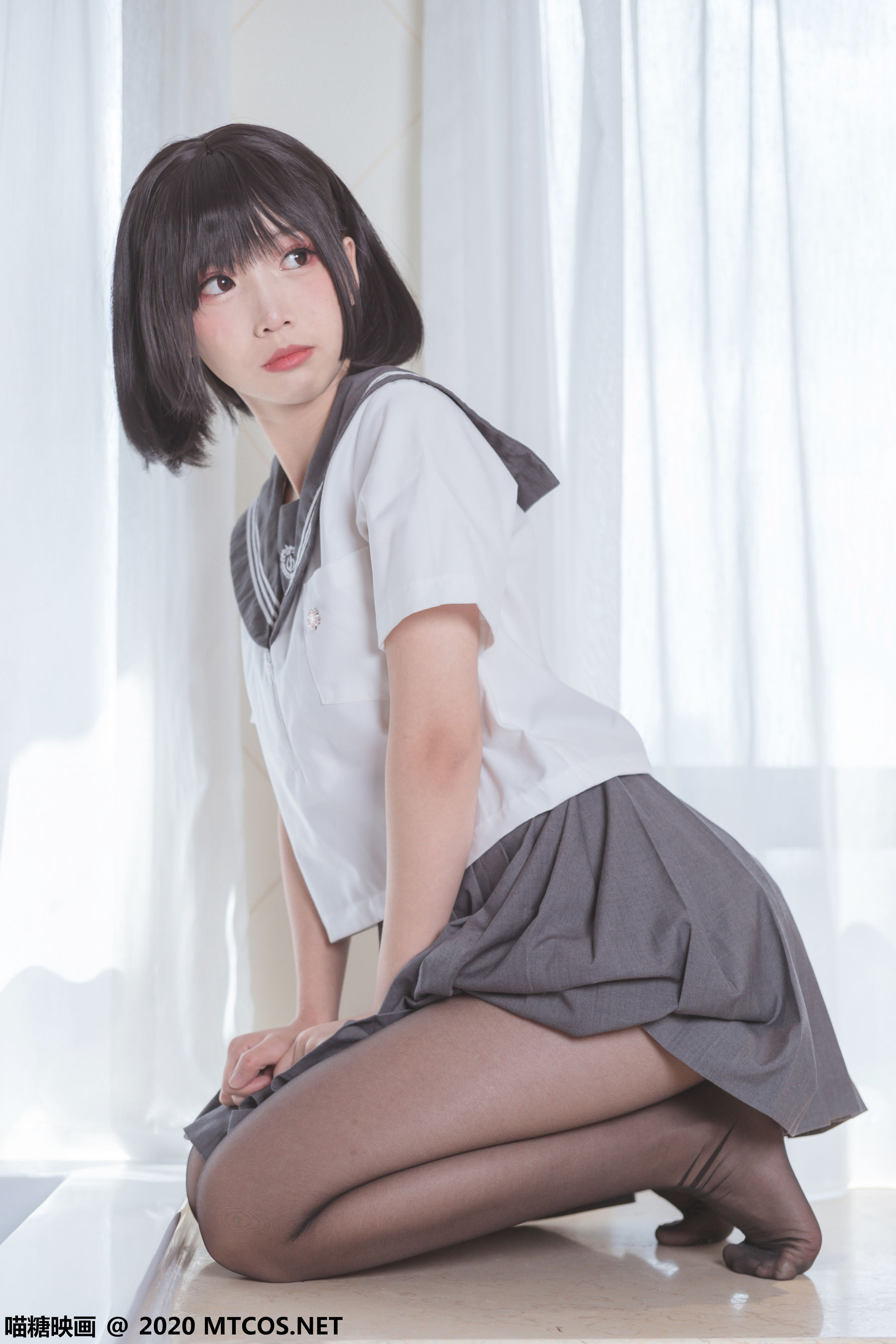 [喵糖映画] JKL.017 面饼仙儿 黑丝JK制服