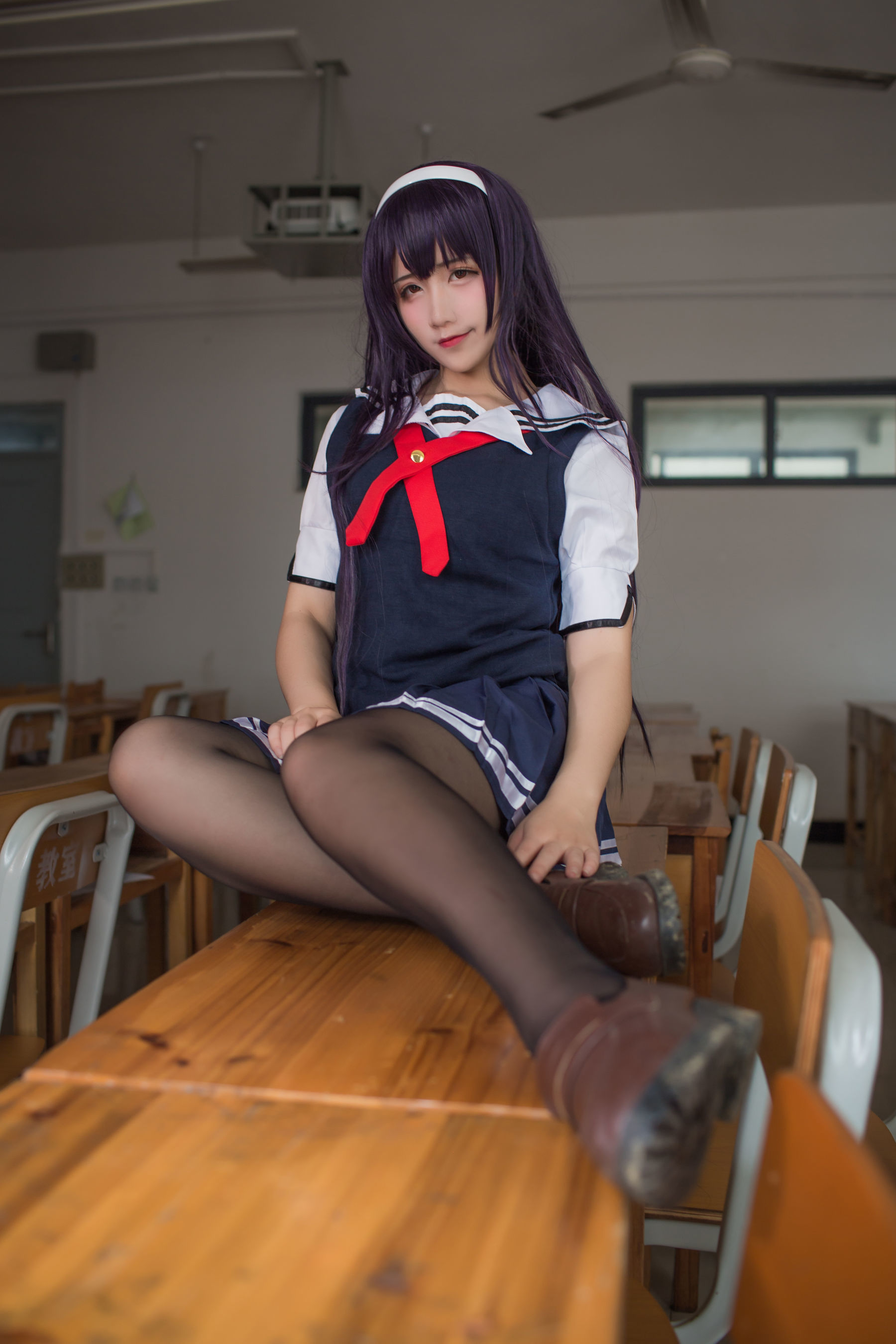 [COS福利] 动漫博主九曲Jean - 霞之丘诗羽夏季校服