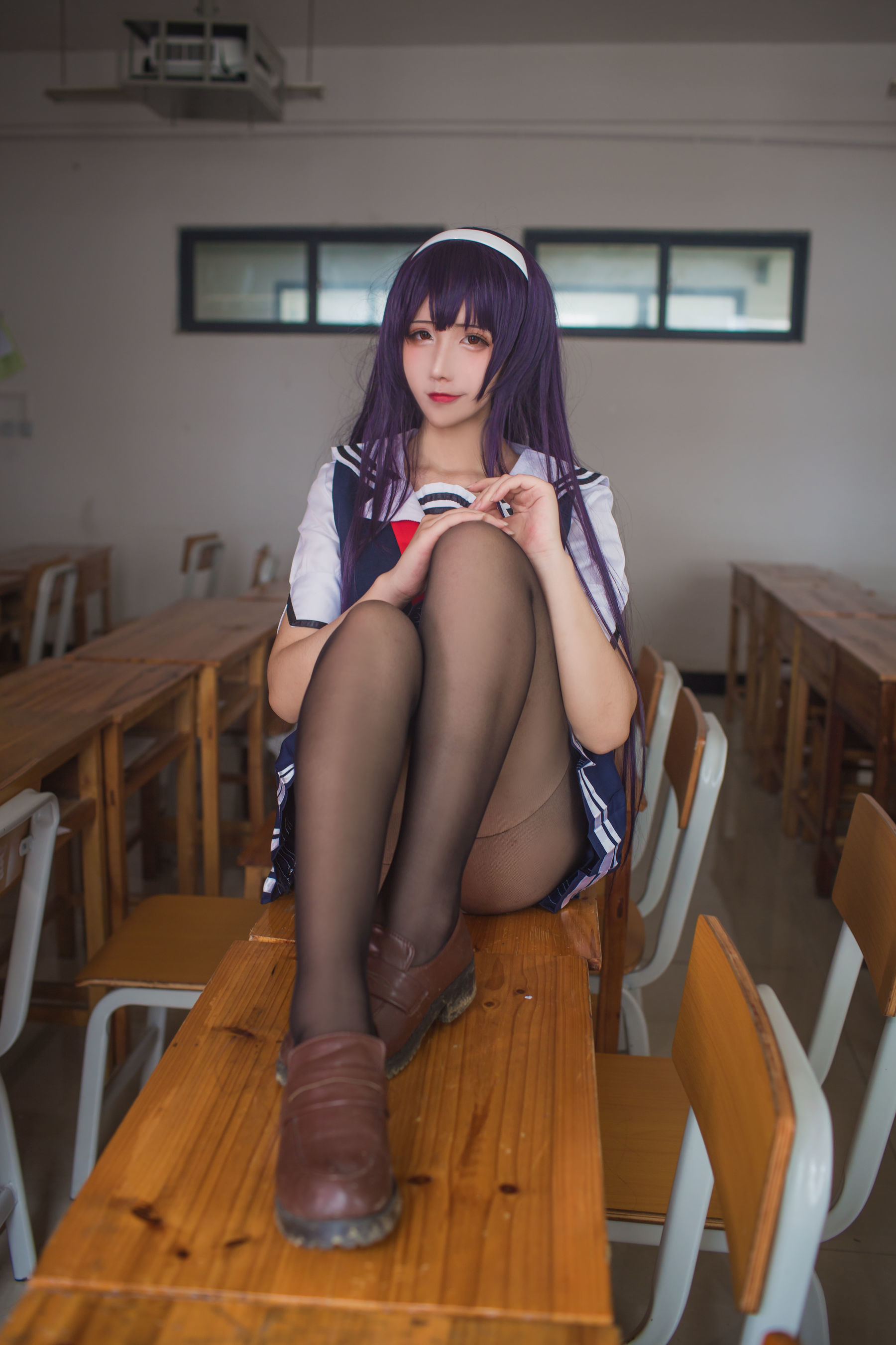 [COS福利] 动漫博主九曲Jean - 霞之丘诗羽夏季校服