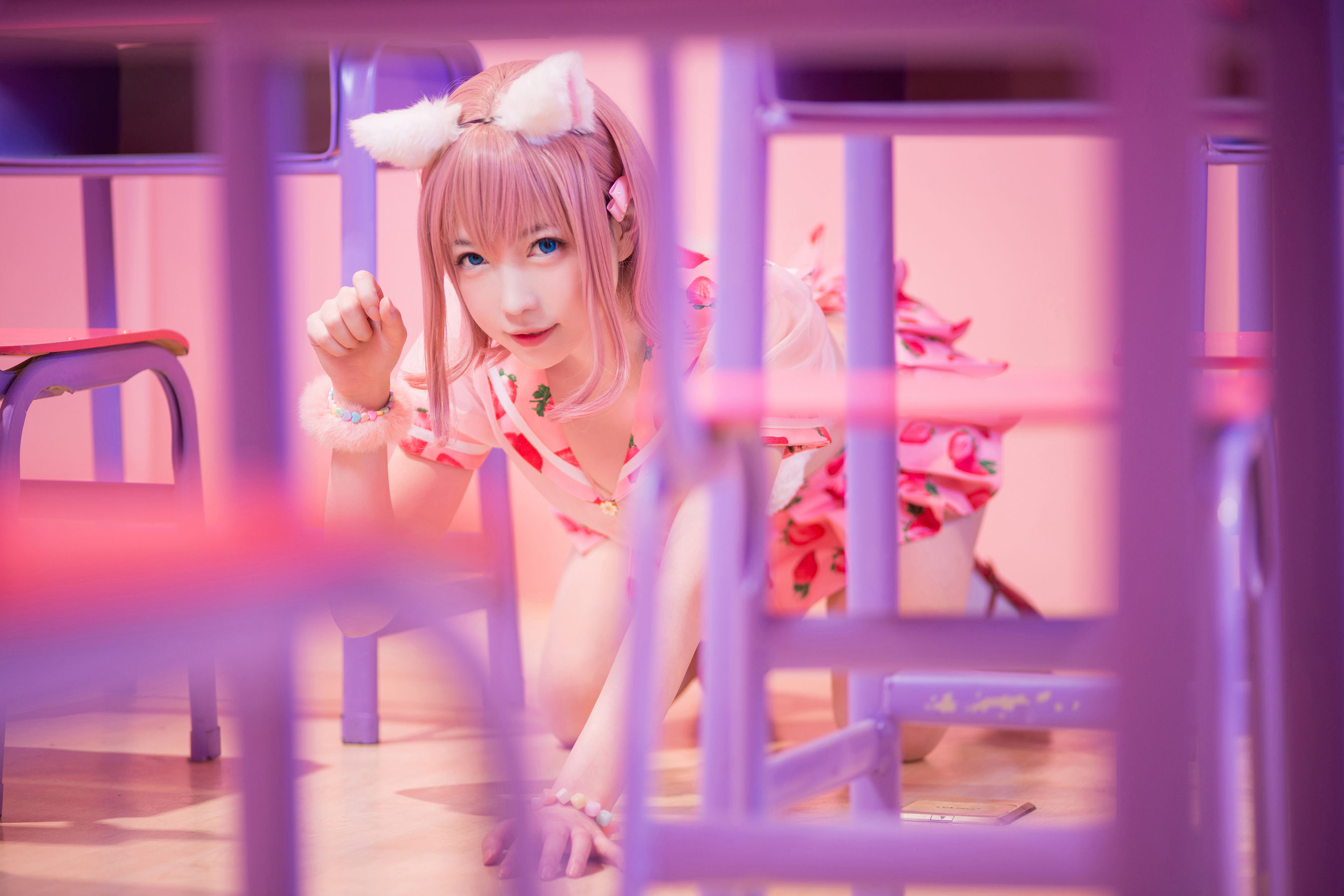 [COS福利] 大胸萌妹妖少you1 - 草莓蛋糕猫