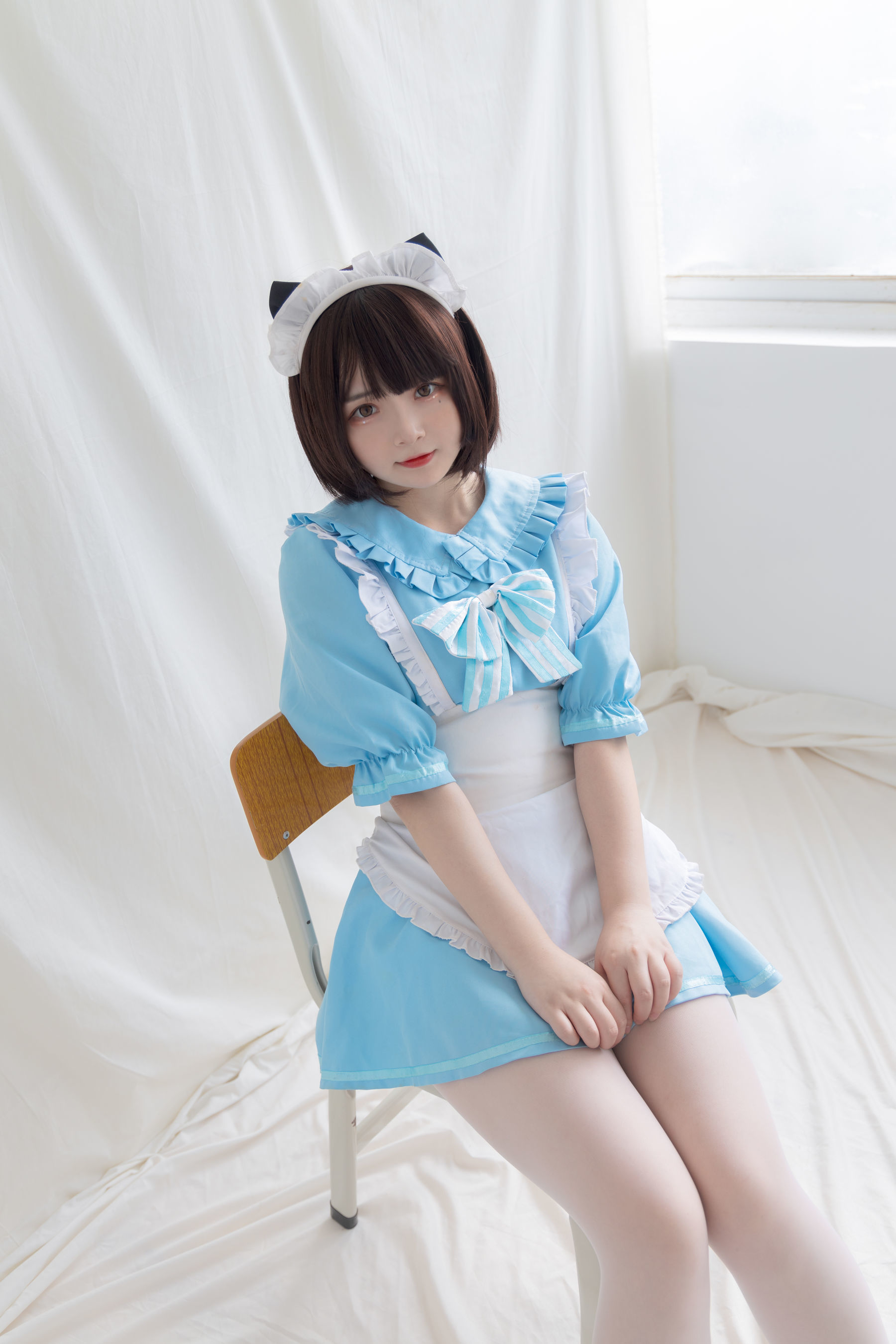 [COS福利] 二次元美女古川kagura - 蓝色小猫女仆