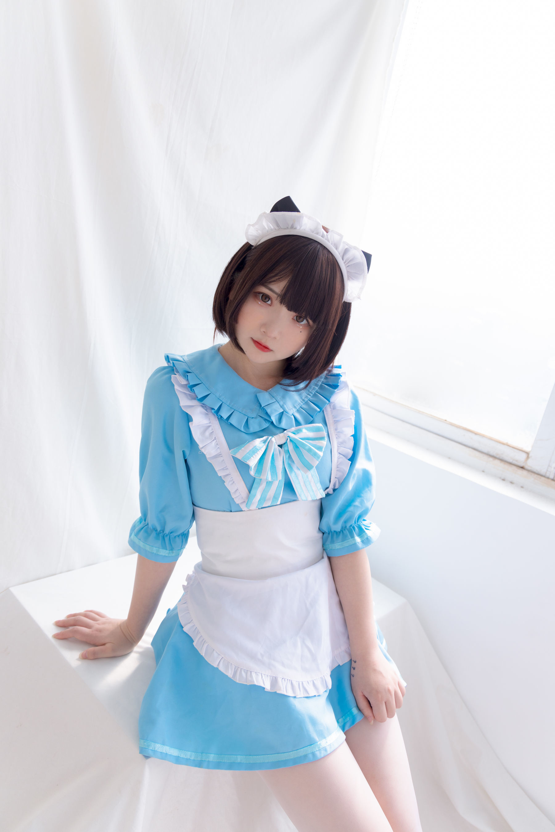 [COS福利] 二次元美女古川kagura - 蓝色小猫女仆
