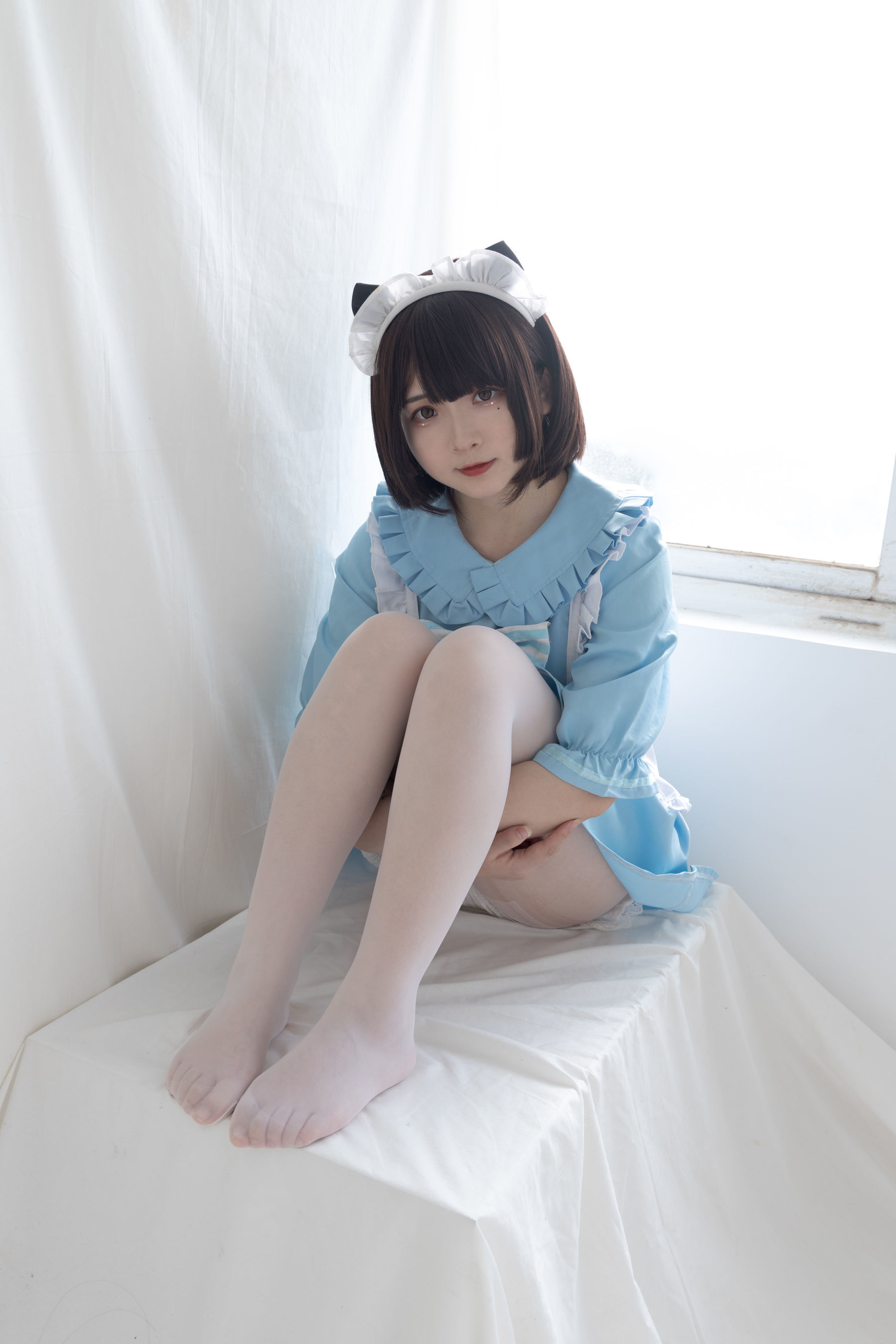 [COS福利] 二次元美女古川kagura - 蓝色小猫女仆