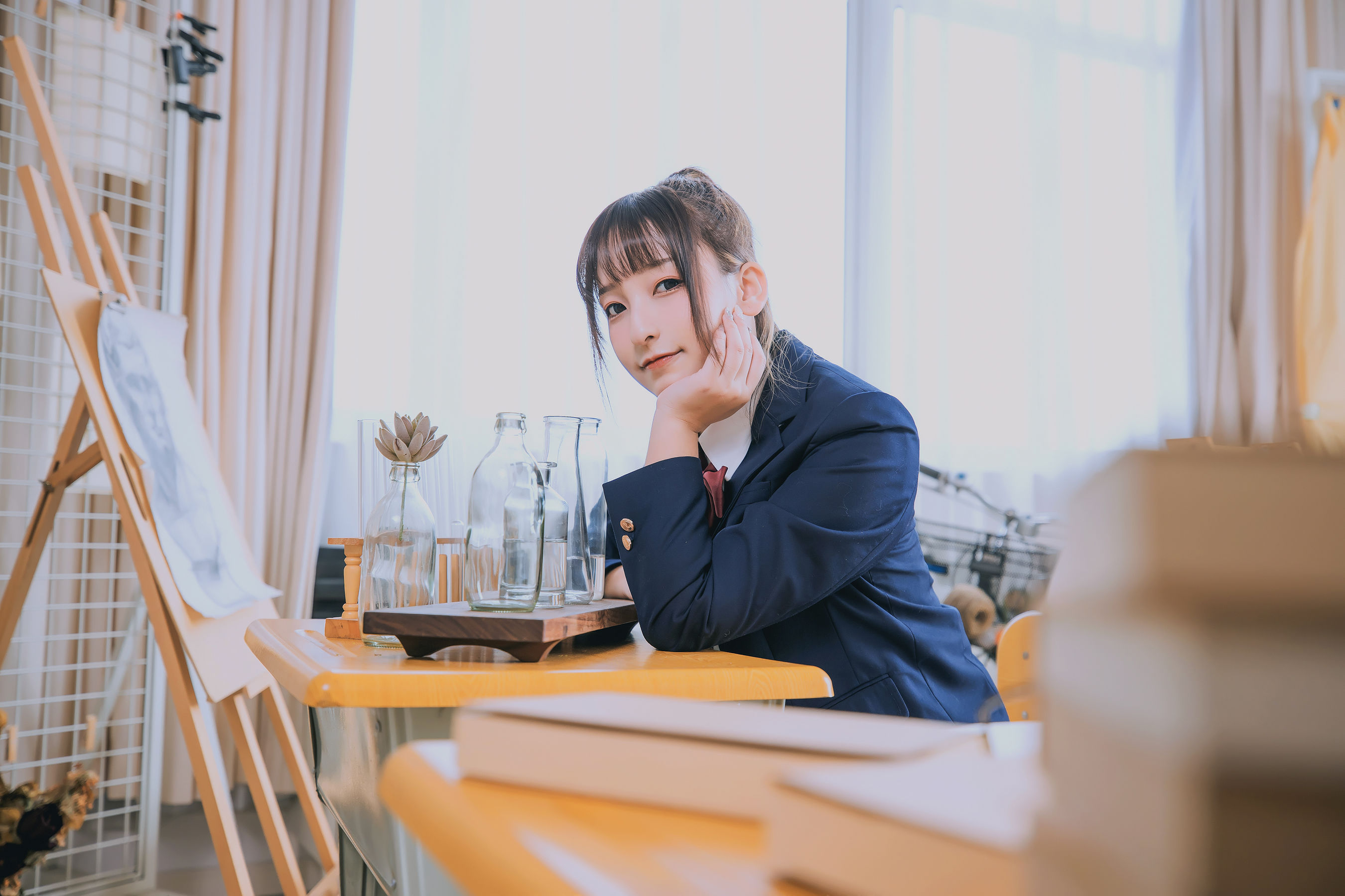 [COS福利] 萝莉神楽板真冬之数之歌-百合教室