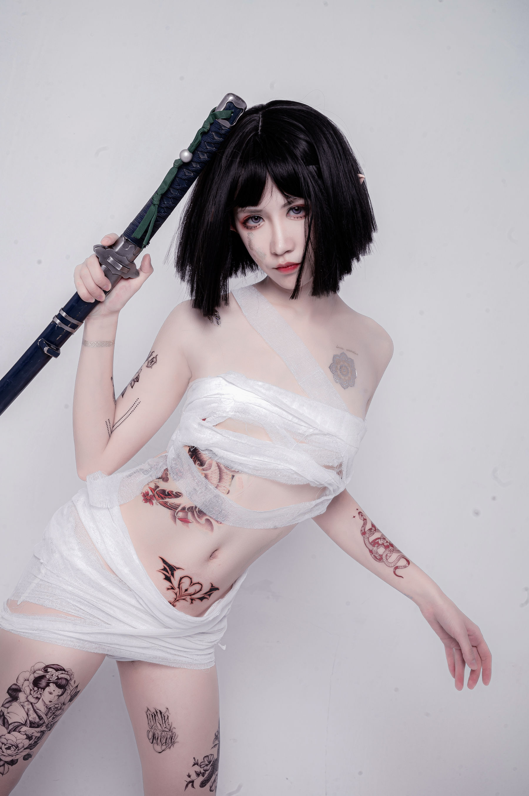 [COS福利] 动漫博主阮邑_Fairy - 绑带和武士
