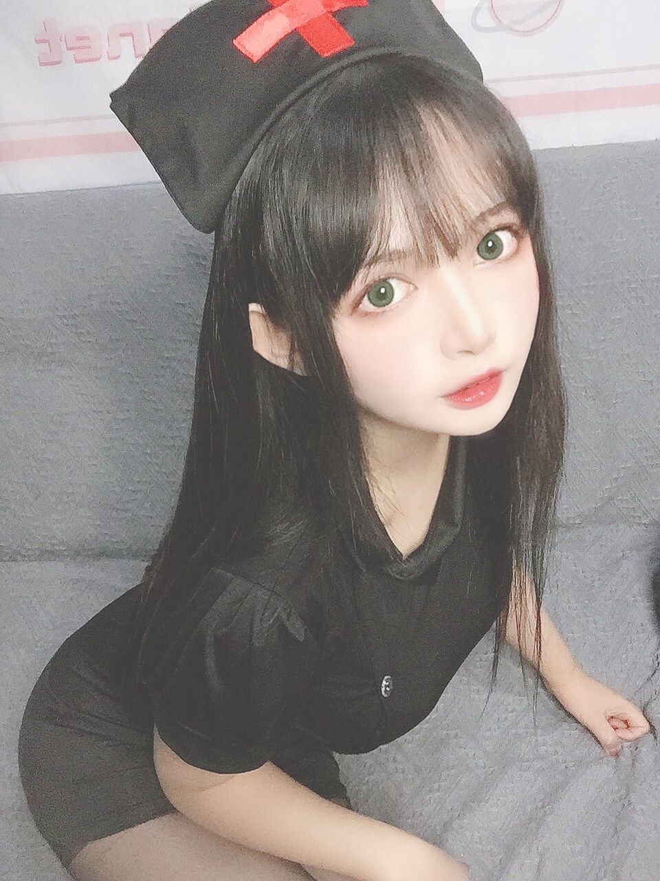 [COS福利] 大眼萌妹黑猫猫OvO - 护士喵