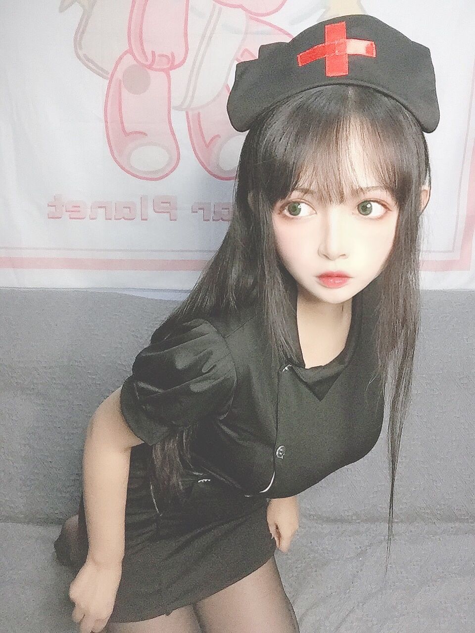 [COS福利] 大眼萌妹黑猫猫OvO - 护士喵