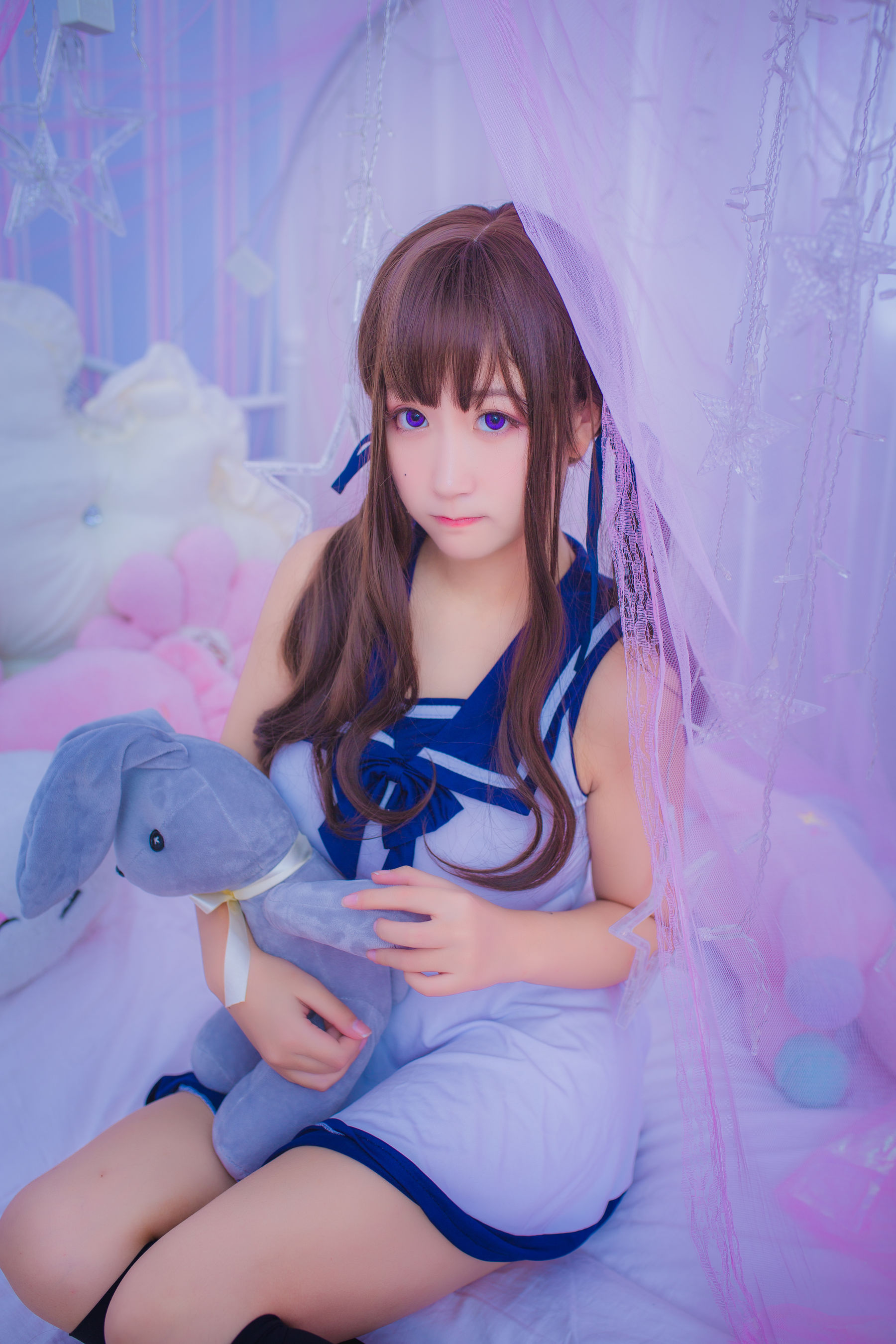 [COS福利] 巨乳猫九酱Sakura - 连衣水手服