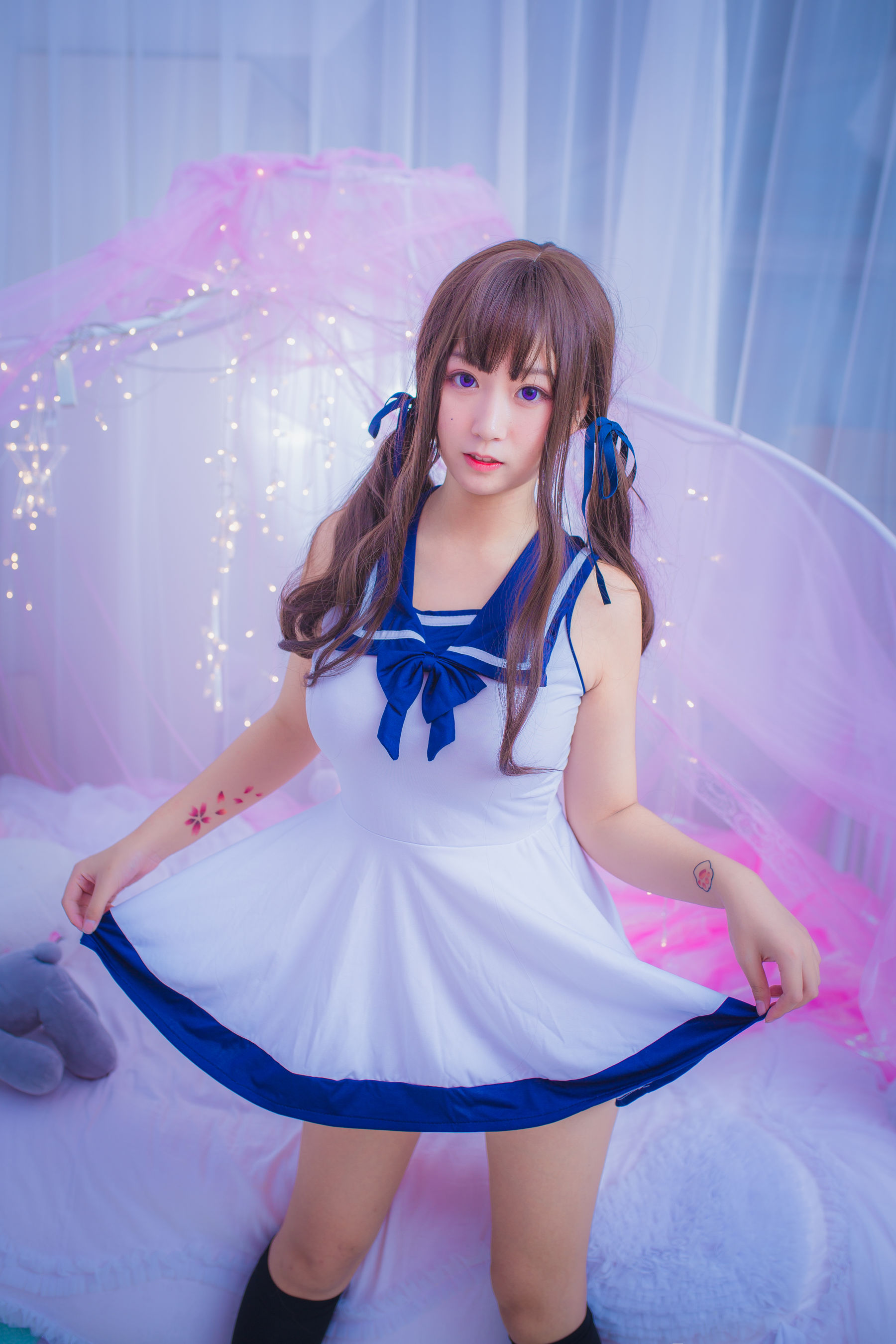 [COS福利] 巨乳猫九酱Sakura - 连衣水手服