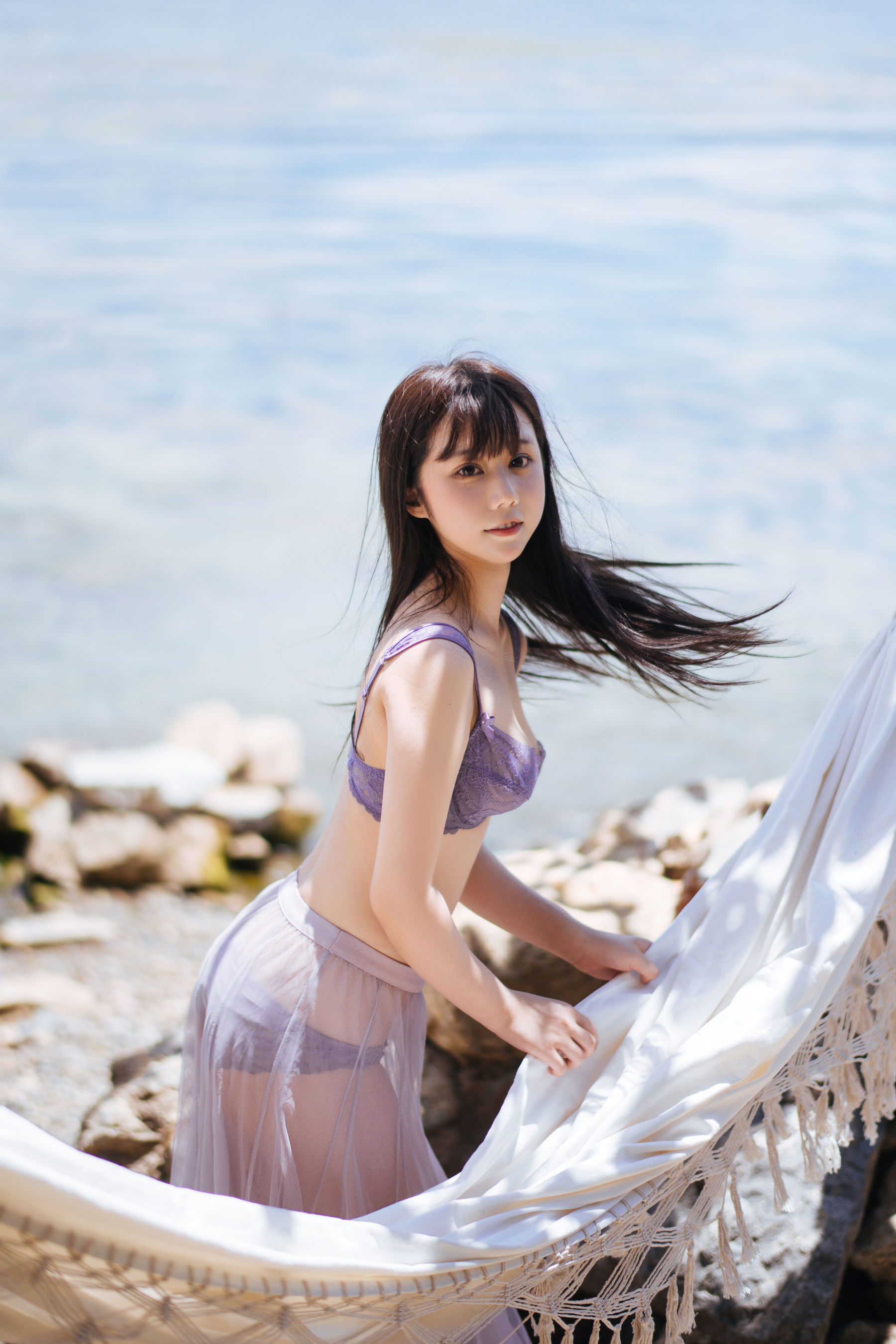 [COS福利] 微博福利姬镜酱 - 静夏之薄纱蕾丝