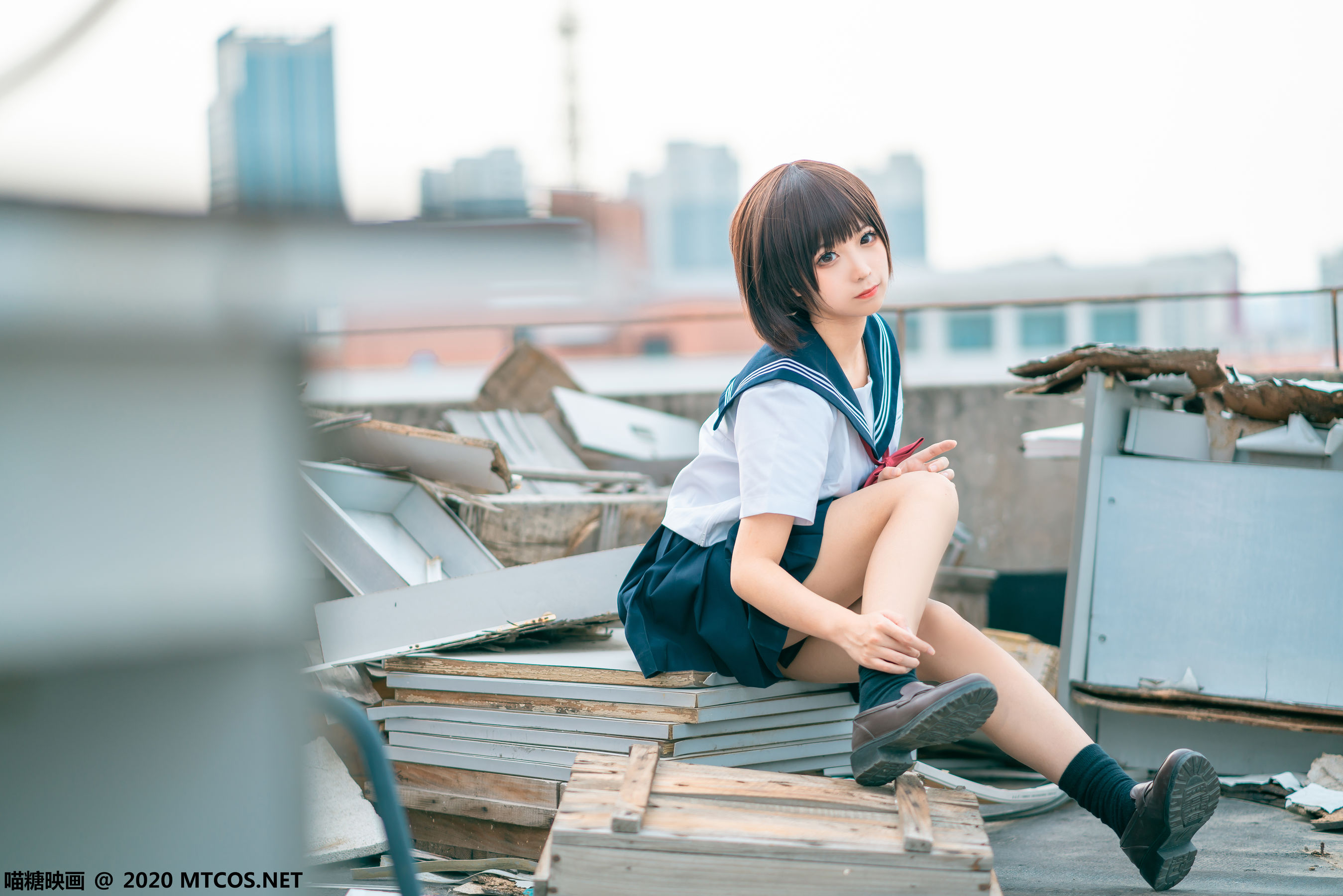 [喵糖映画] JKL.021 蠢沫沫 天台JK制服