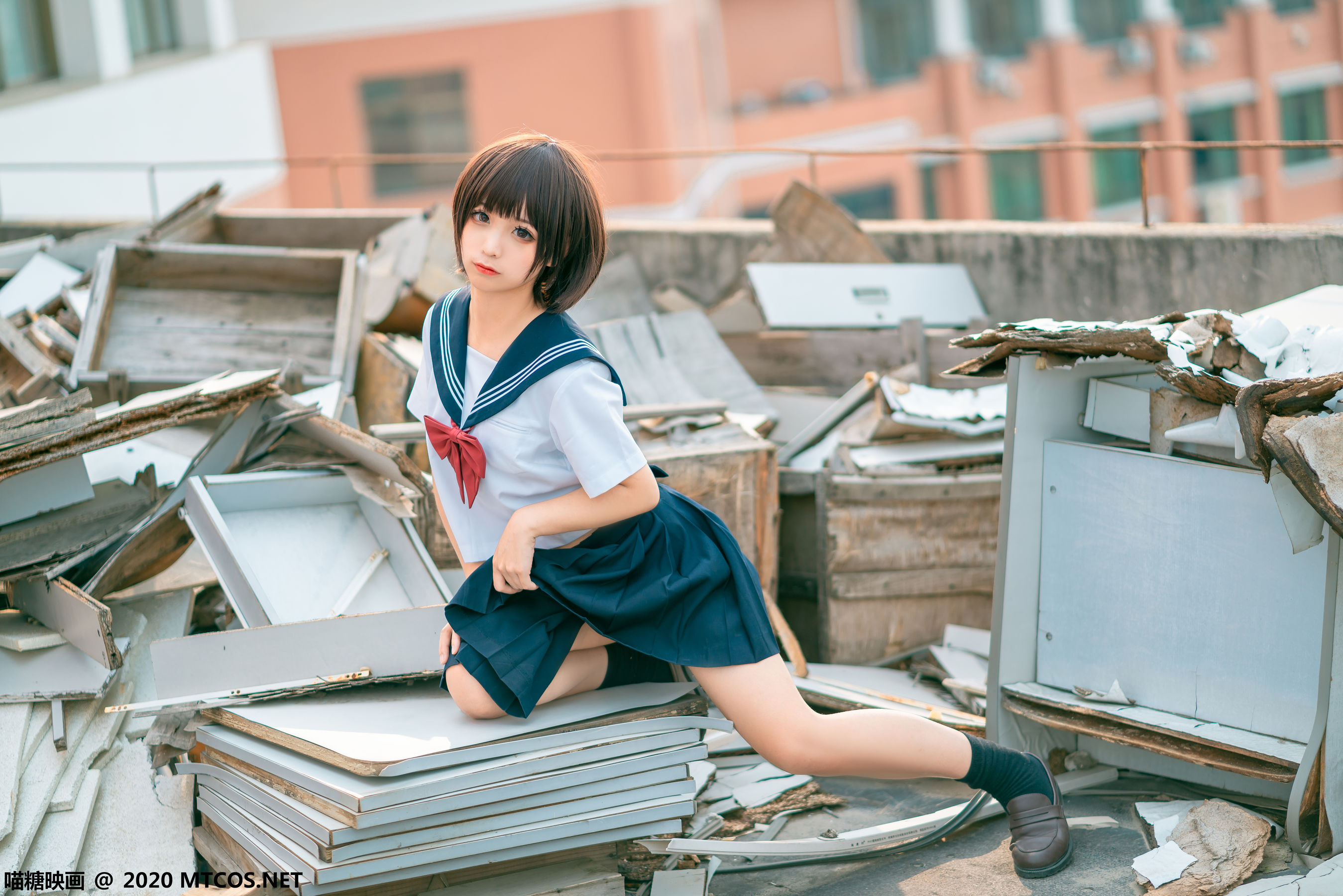 [喵糖映画] JKL.021 蠢沫沫 天台JK制服
