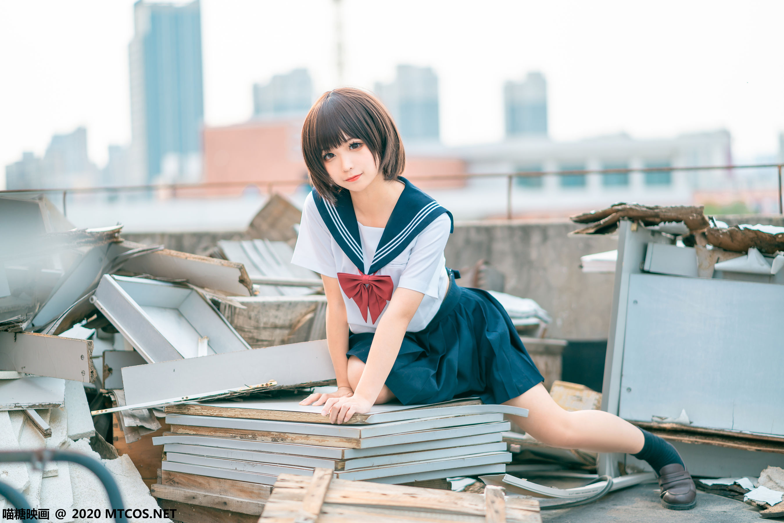 [喵糖映画] JKL.021 蠢沫沫 天台JK制服