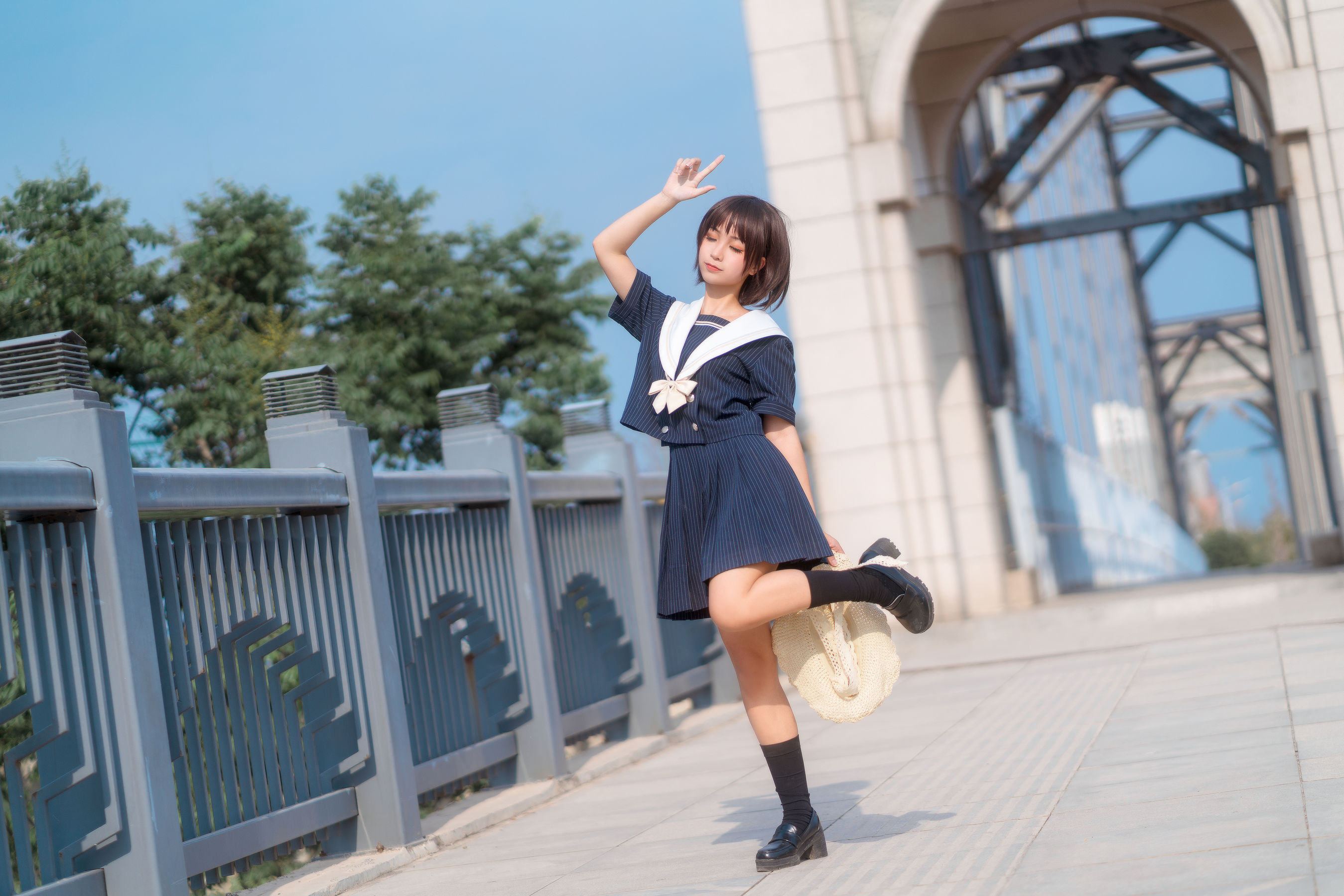 [喵糖映画] JKL.024  桜桃喵  深蓝JK制服